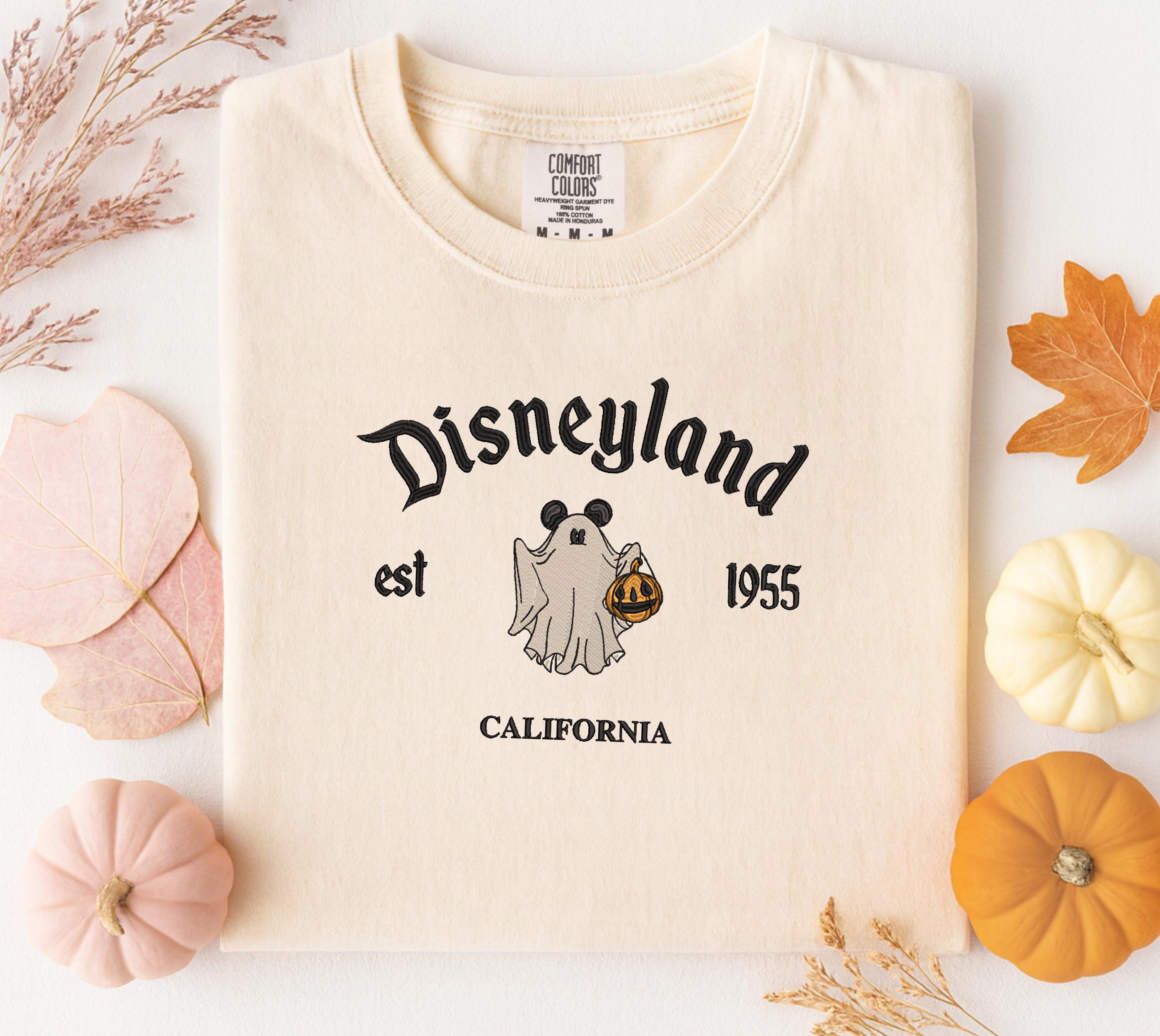 Disneyland Est 1955 Embroidered Ghost Mickey Comfort Colors Tee Shirt for Cute Halloween Disney Vacation Gift - photo 4