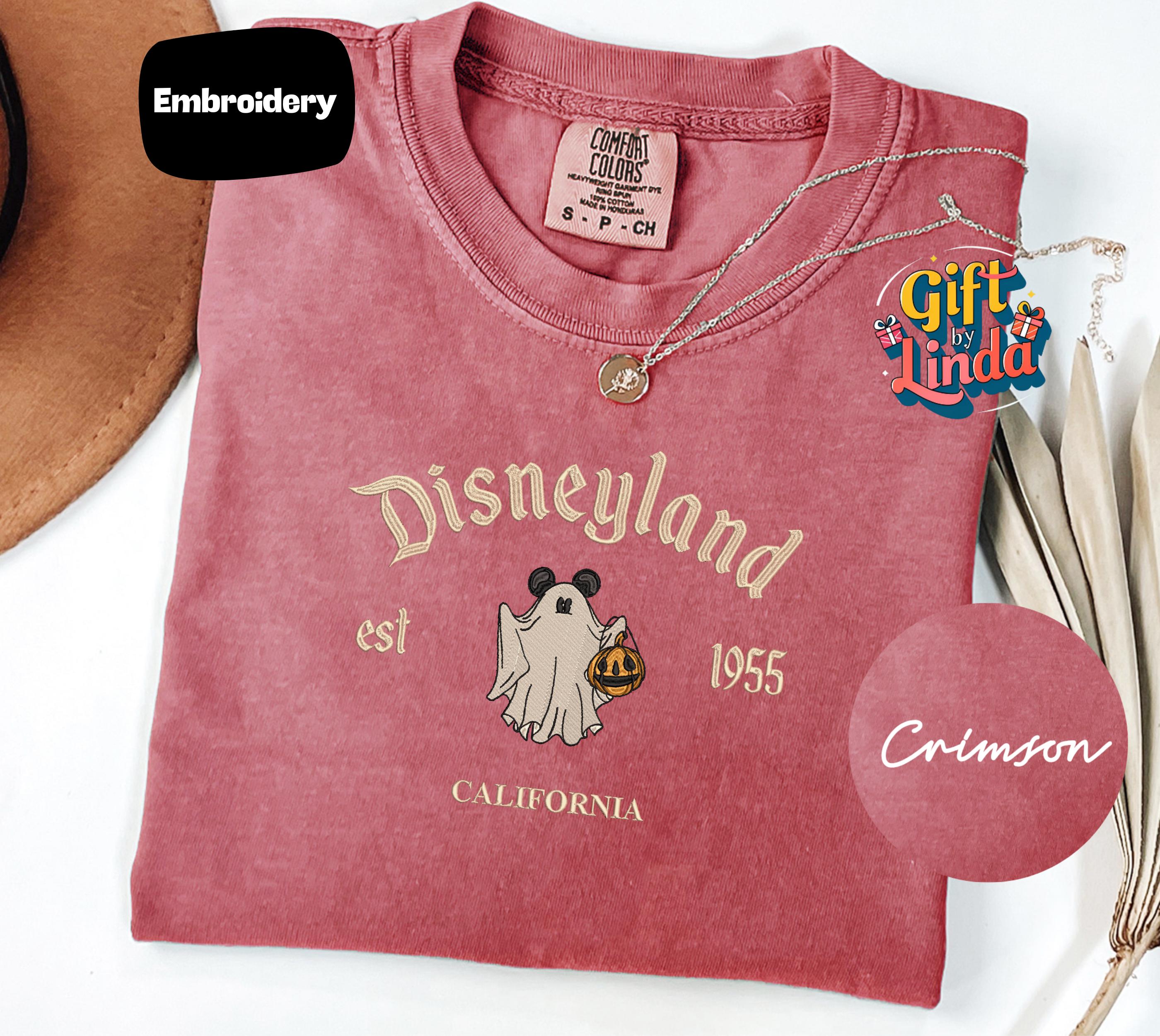 Disneyland Est 1955 Embroidered Ghost Mickey Comfort Colors Tee Shirt for Cute Halloween Disney Vacation Gift - photo 6