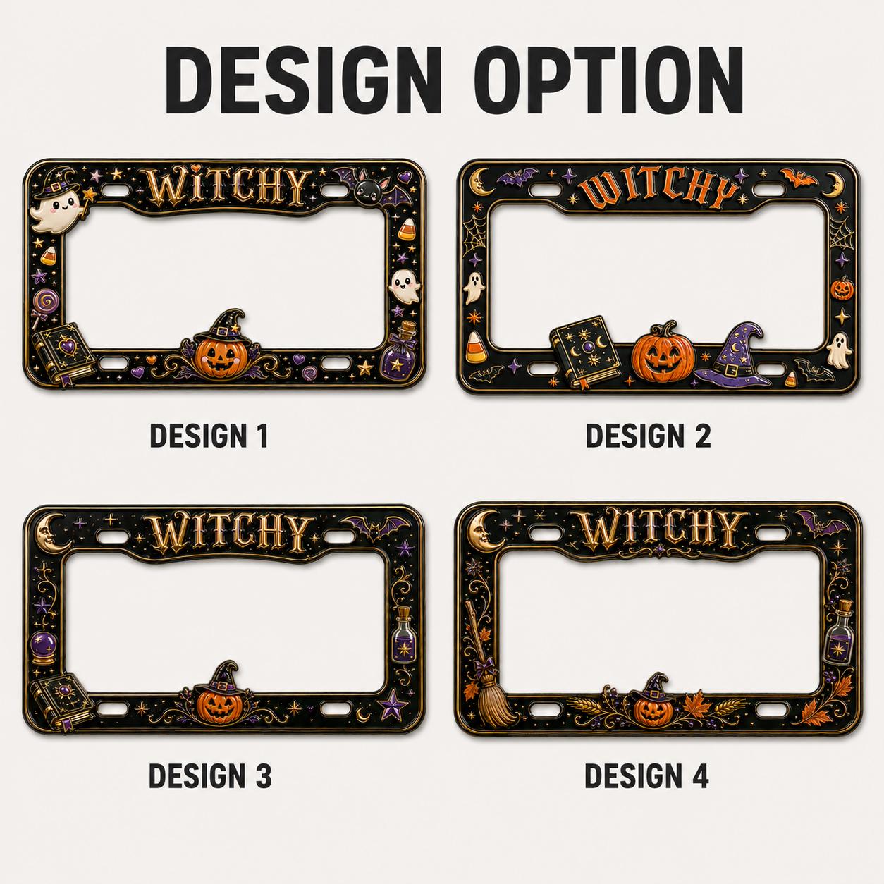 Cute Spooky Halloween License Plate Frame for Auto – Ghost and Pumpkin Fall Floral Car Tag Frame Decor Accessory Gift - photo 4