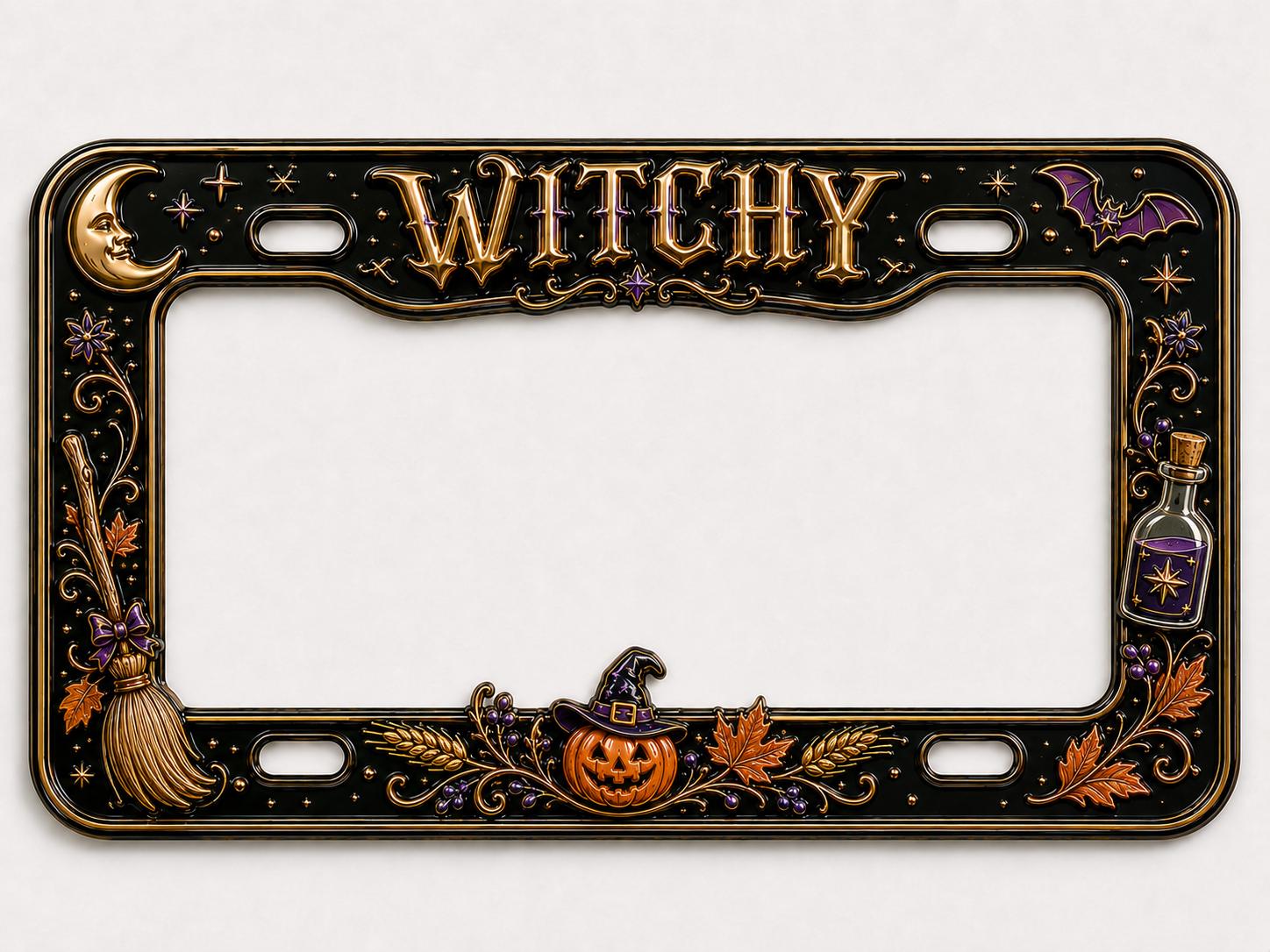 Cute Spooky Halloween License Plate Frame for Auto – Ghost and Pumpkin Fall Floral Car Tag Frame Decor Accessory Gift - photo 5
