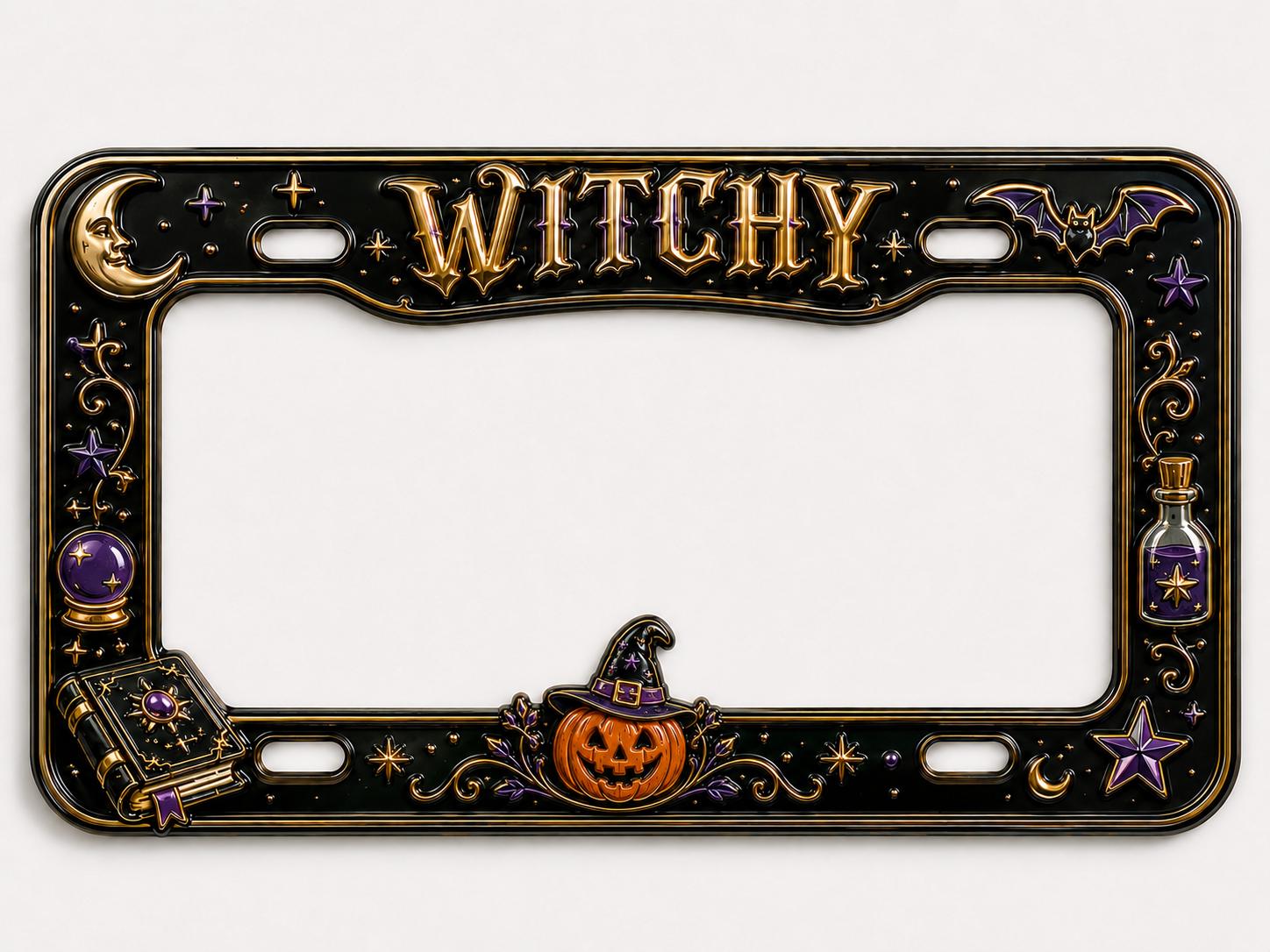 Cute Spooky Halloween License Plate Frame for Auto – Ghost and Pumpkin Fall Floral Car Tag Frame Decor Accessory Gift - photo 6