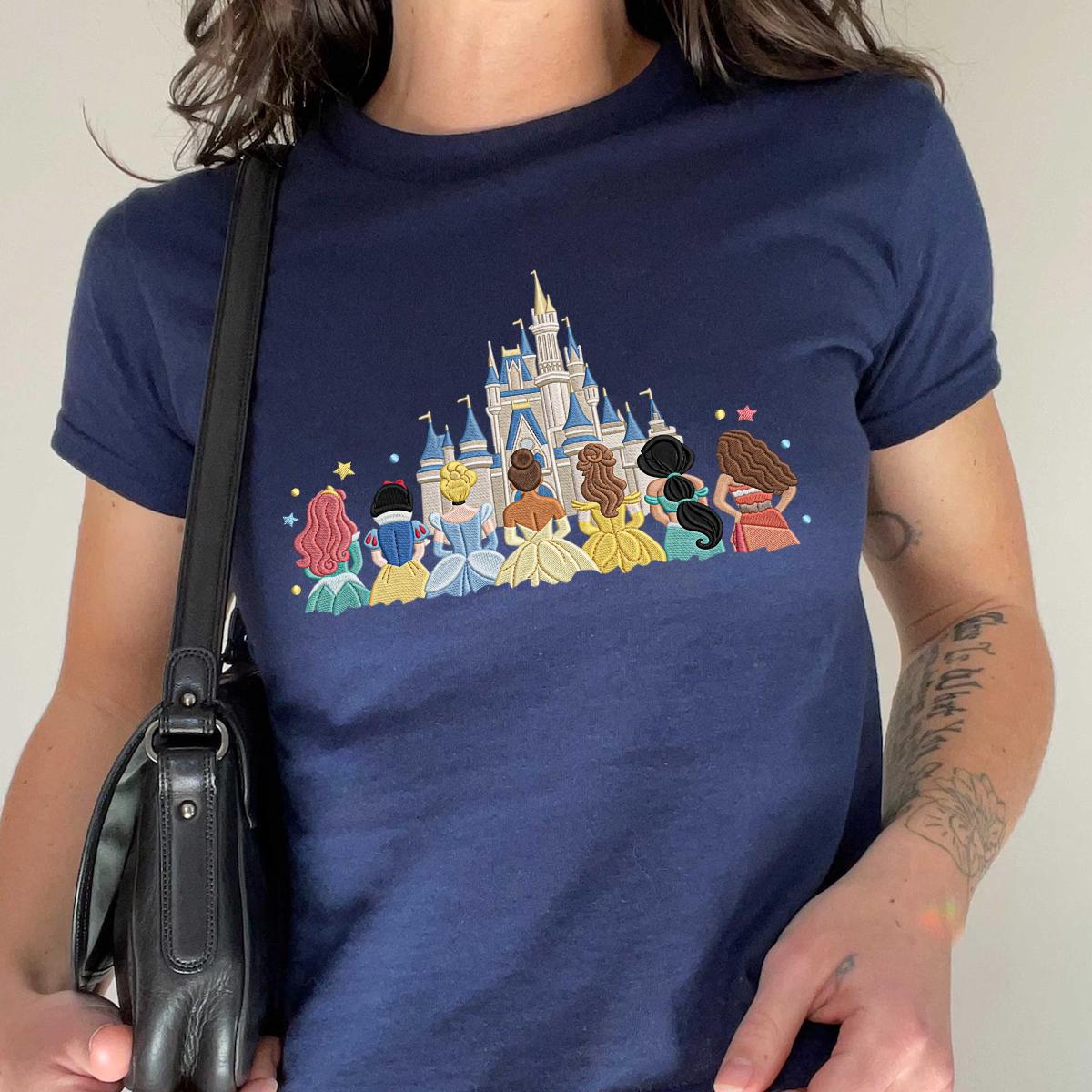 Embroidered Disney Princess Magical Castle Shirt, Sweatshirt or Quarterzip Hoodie in Minimalist Y2K Clothing Style - photo 11