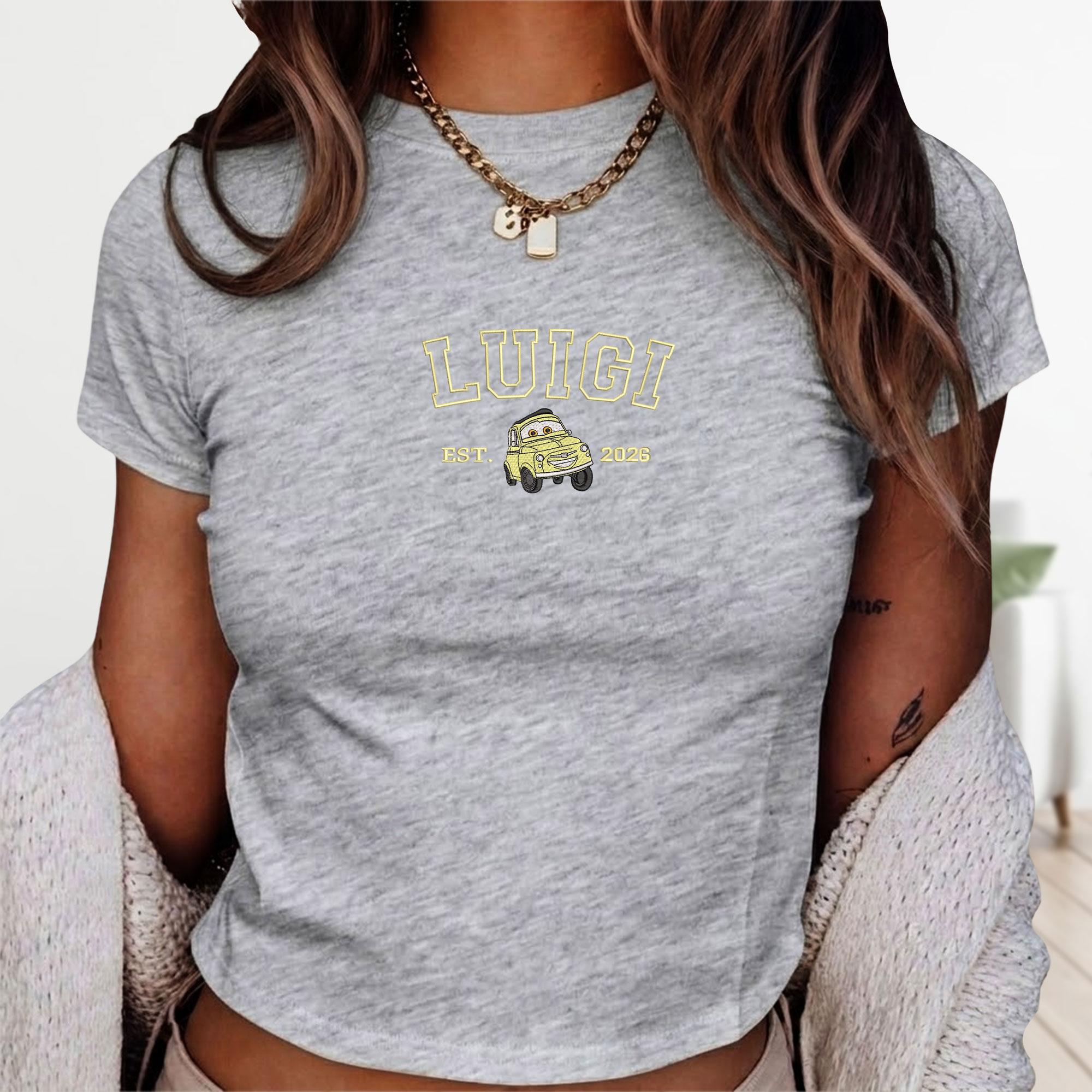 Disney Cars Embroidered Baby Tee With McQueen and Friends Cartoon Movie Character Top for Family Trip Shirt and Friends Gift - photo 3