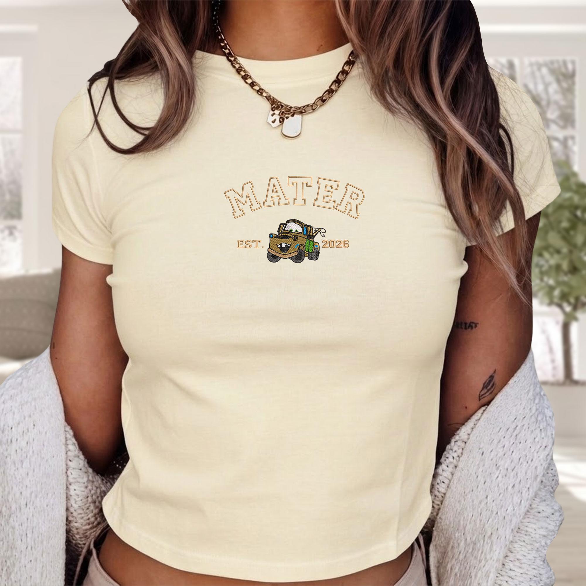 Disney Cars Embroidered Baby Tee With McQueen and Friends Cartoon Movie Character Top for Family Trip Shirt and Friends Gift - photo 6