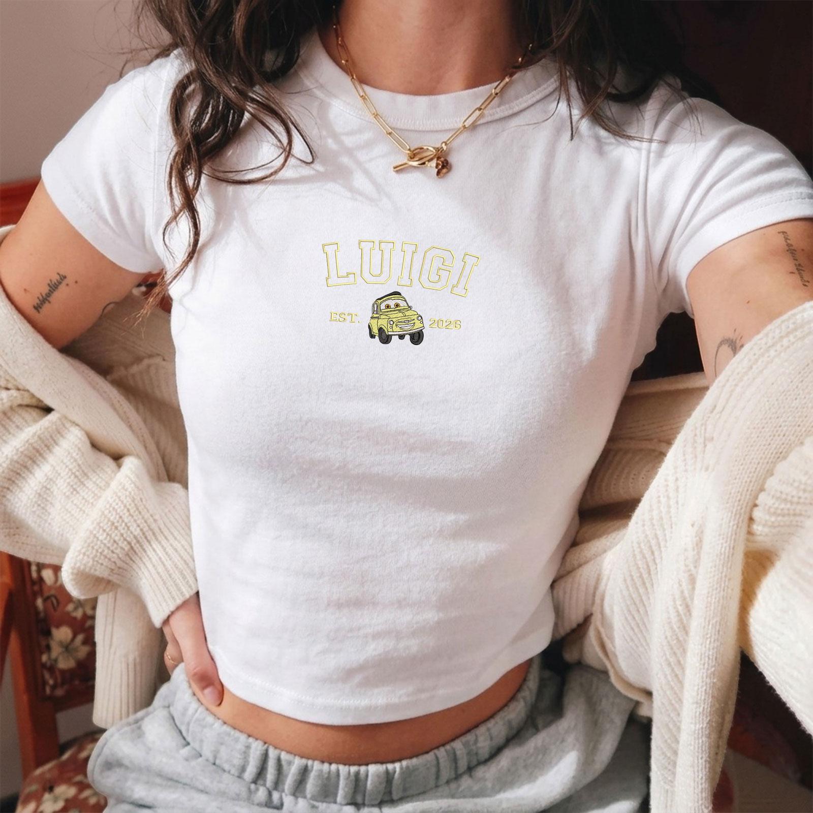 Disney Cars Embroidered Baby Tee With McQueen and Friends Cartoon Movie Character Top for Family Trip Shirt and Friends Gift - photo 8
