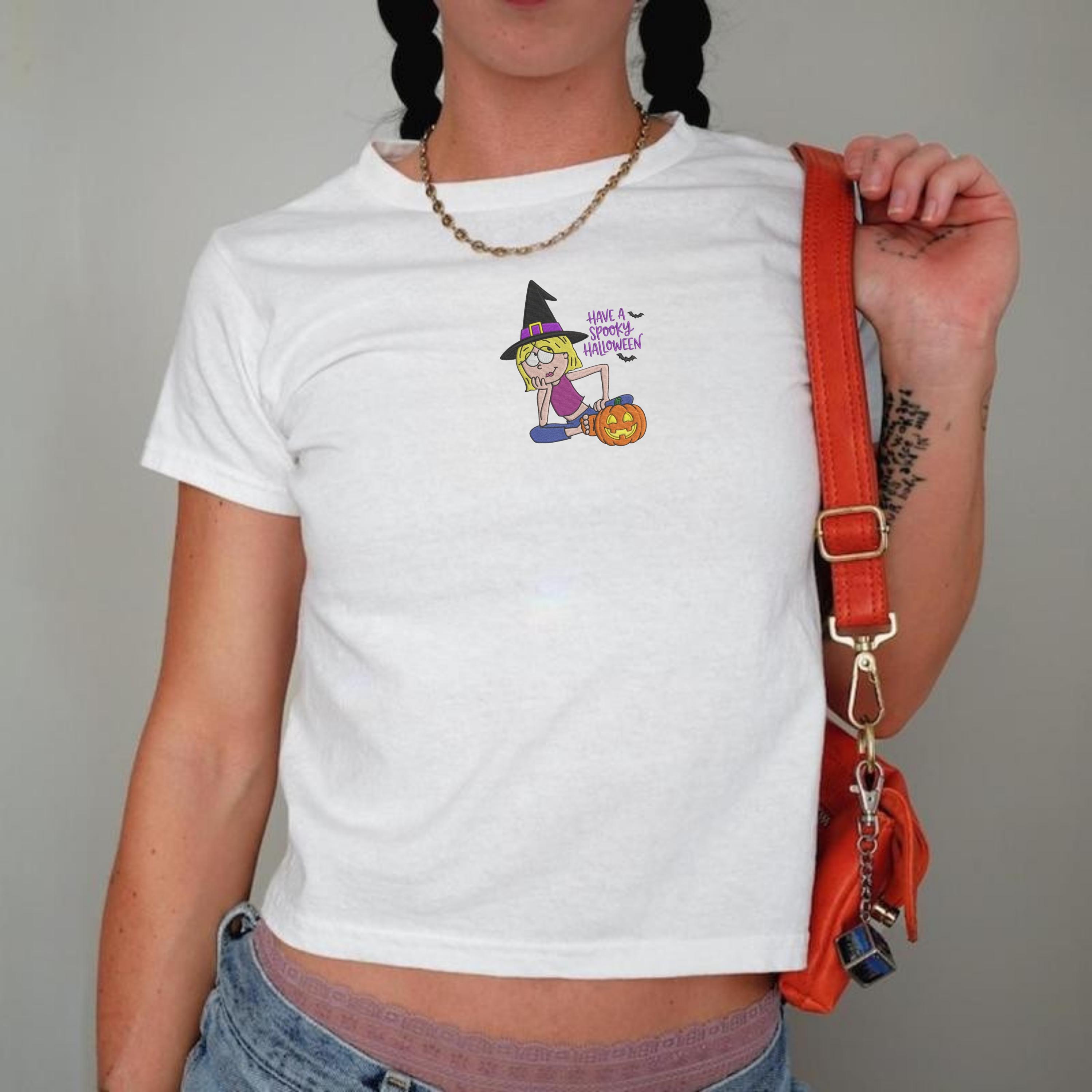 Embroidered Lizzie McGuire Disney Channel Tank Top – Have A Spooky Halloween Baby Tee, Cute Witch Shirt And Crop Tee - photo 2