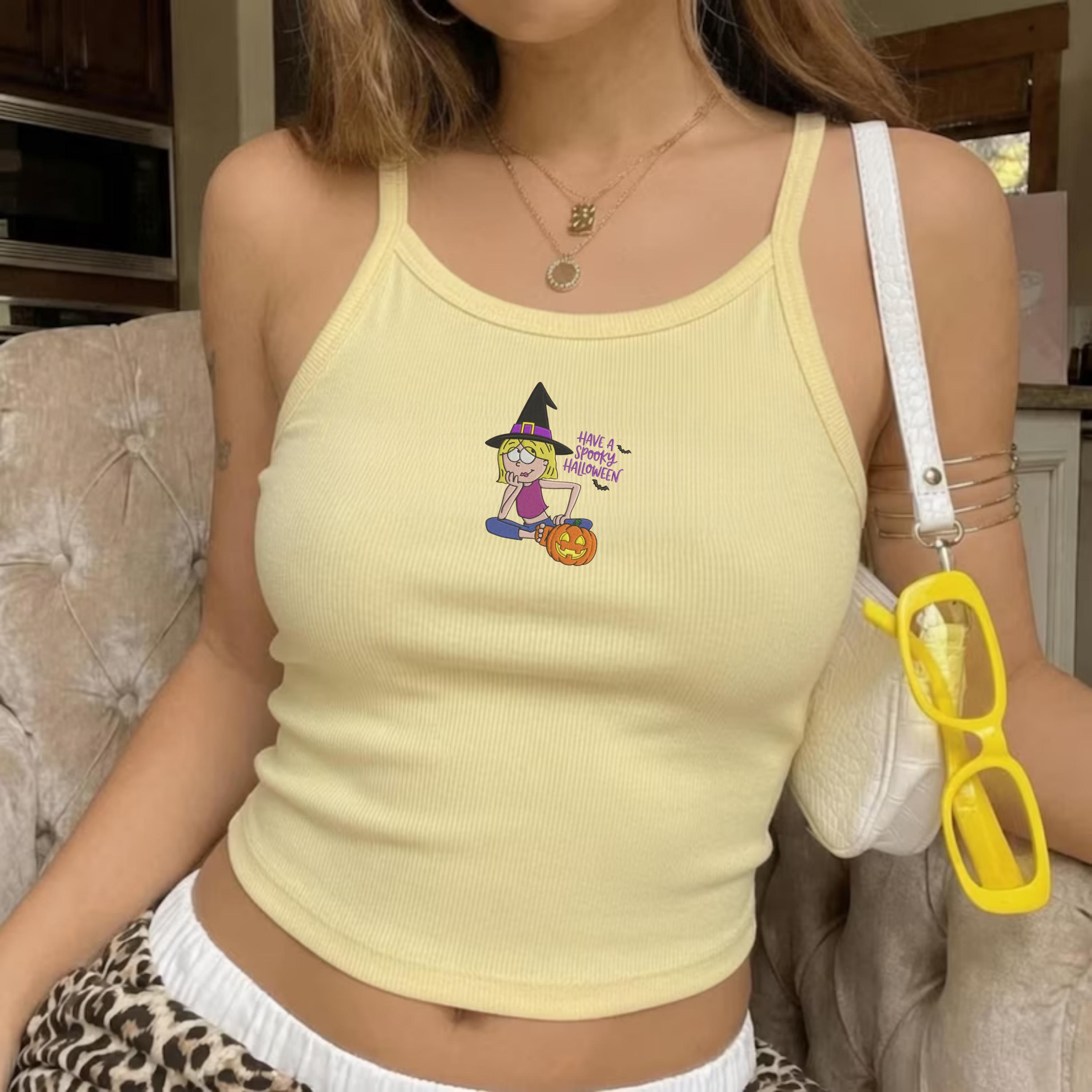 Embroidered Lizzie McGuire Disney Channel Tank Top – Have A Spooky Halloween Baby Tee, Cute Witch Shirt And Crop Tee - photo 3