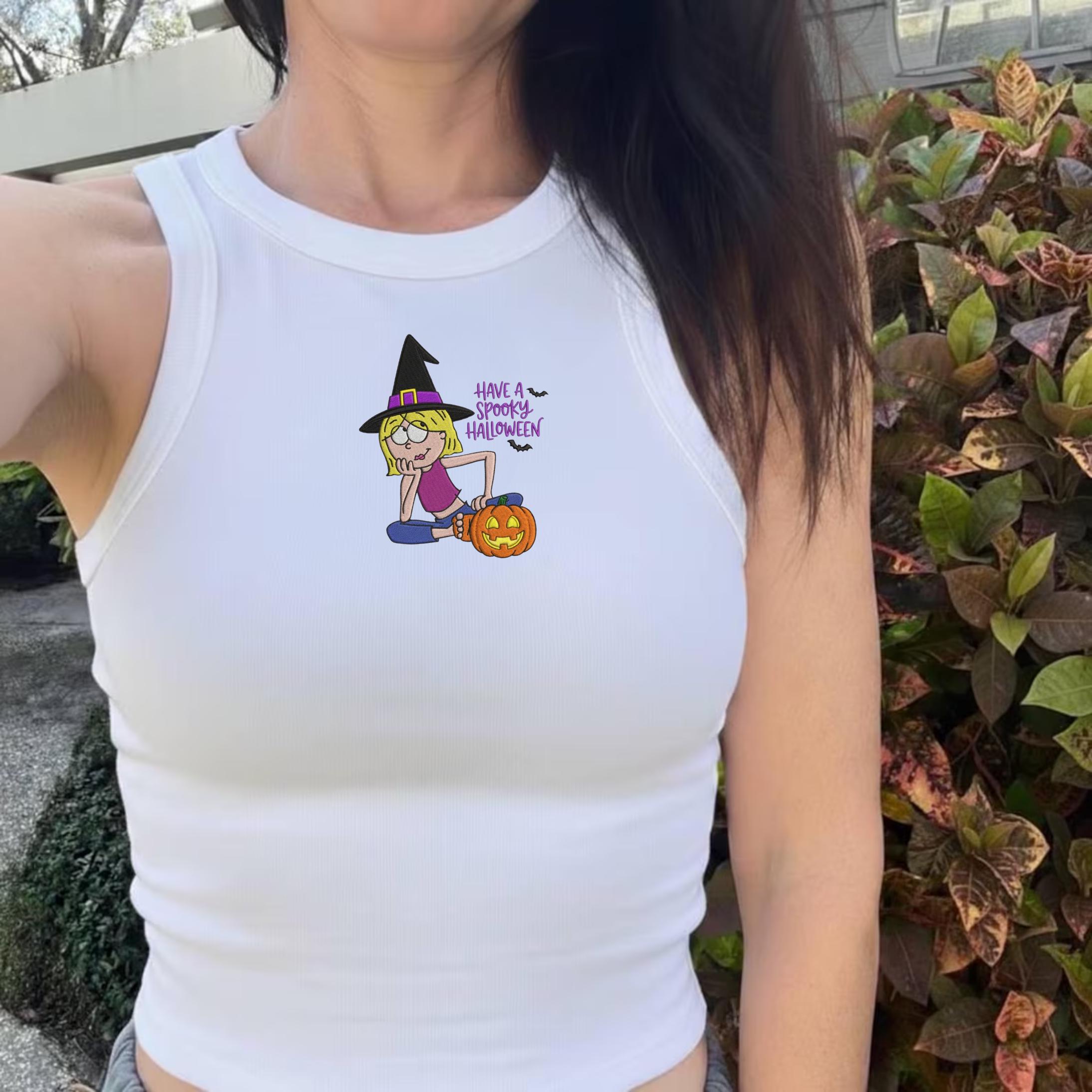 Embroidered Lizzie McGuire Disney Channel Tank Top – Have A Spooky Halloween Baby Tee, Cute Witch Shirt And Crop Tee - photo 4