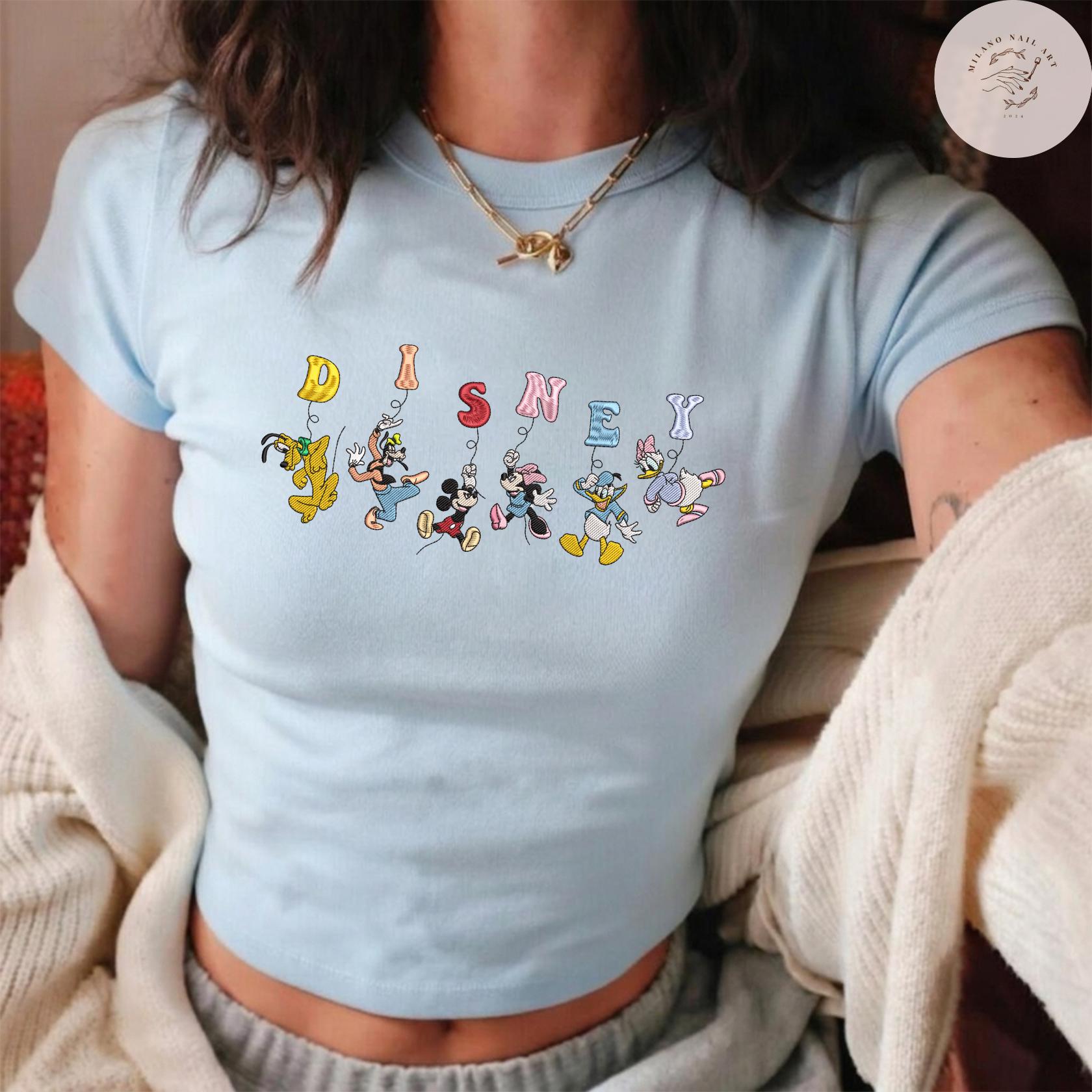 Embroidered Disney Mickey and Friends Balloon Lace Trim Tank Top Baby Tee With Minnie and Daisy for WDW Disneyland Vacation - photo 4