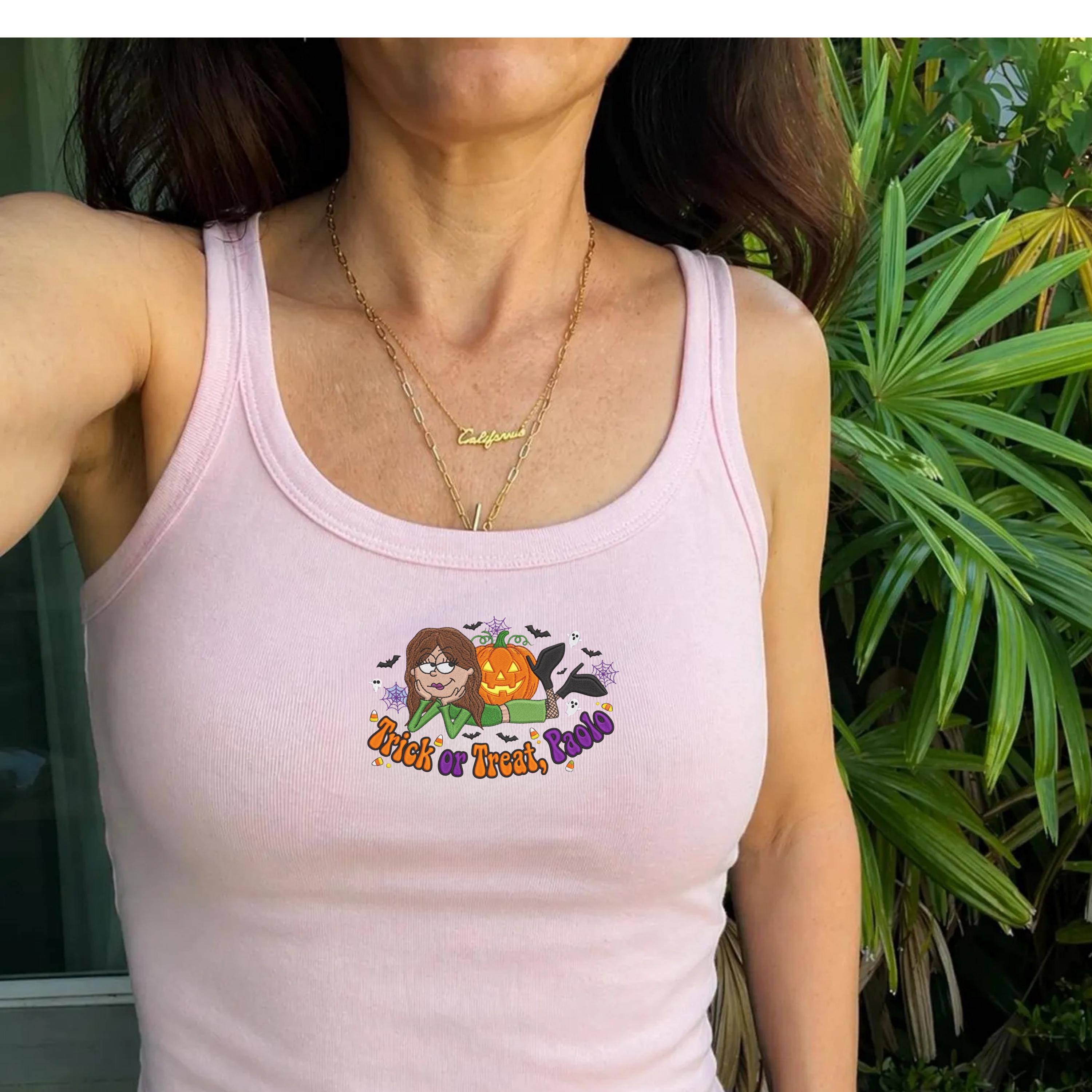 Embroidered Lizzie McGuire Halloween Tank Top – Trick or Treat Paolo Baby Tee and Disney Channel Crop Tee Spooky Vacation Outfit - photo 2