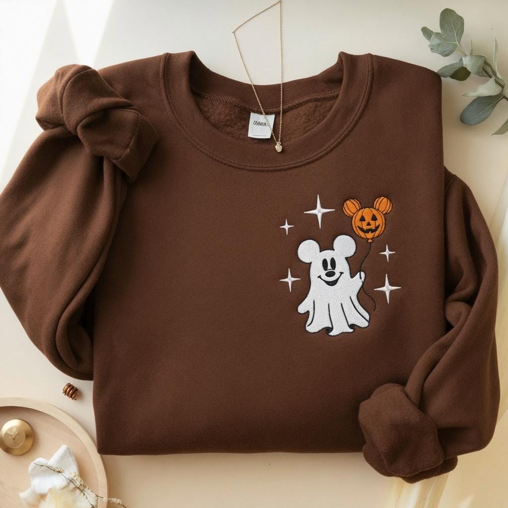 Mickey Ghost Quarter Zip Disney Halloween Sweatshirt, Embroidered Minnie Pumpkin Pullover for Spooky Season Disneyland Boo Crew Gift Outfit - photo 13
