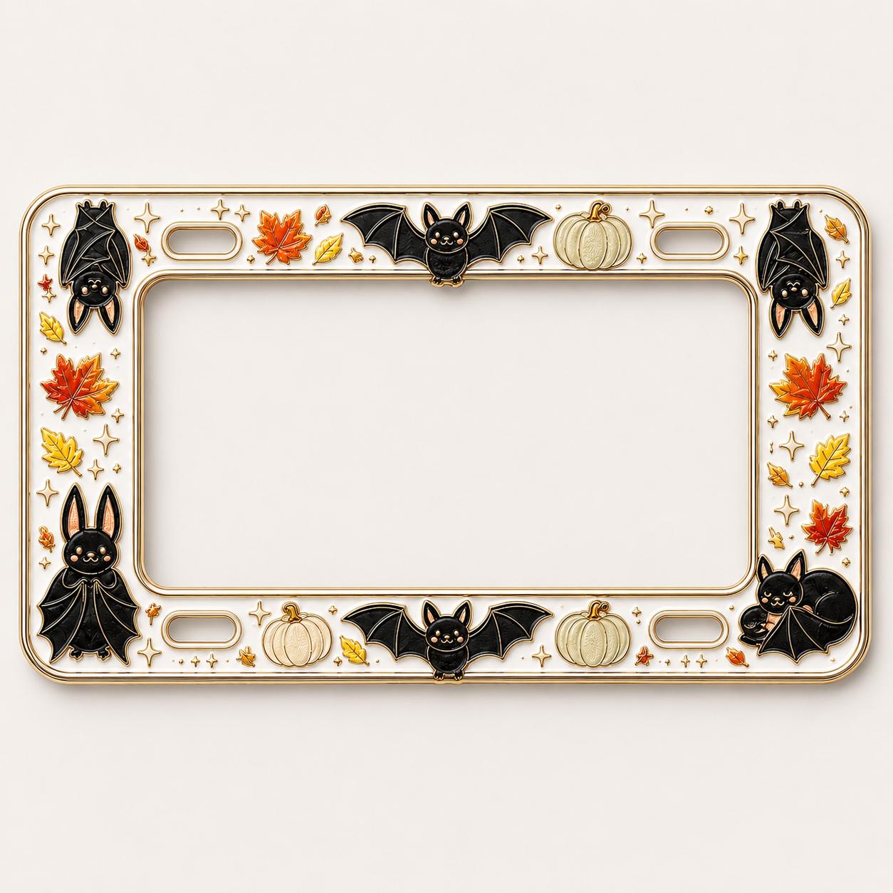 Car Tag Frame For Cute Halloween Gift With Gothic Auto Accessory And Fall Car Decor Halloween Bat Spooky Pumpkin License Plate - photo 3