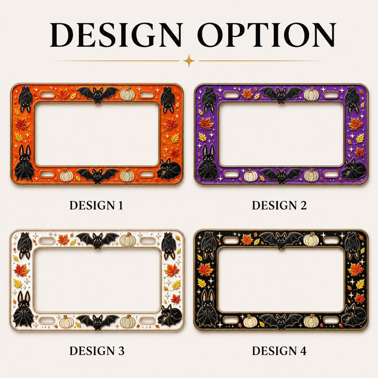 Car Tag Frame For Cute Halloween Gift With Gothic Auto Accessory And Fall Car Decor Halloween Bat Spooky Pumpkin License Plate - photo 4