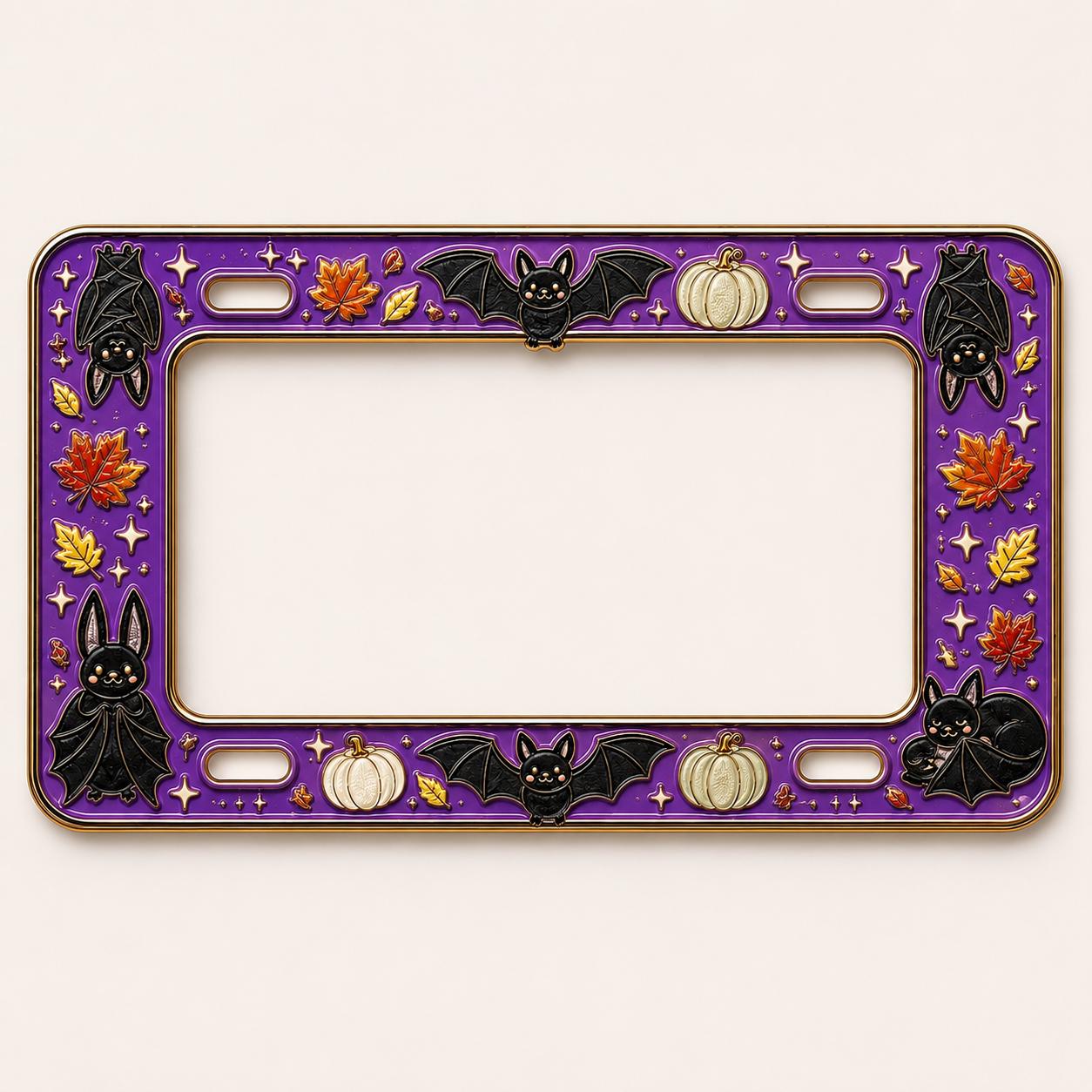 Car Tag Frame For Cute Halloween Gift With Gothic Auto Accessory And Fall Car Decor Halloween Bat Spooky Pumpkin License Plate - photo 7