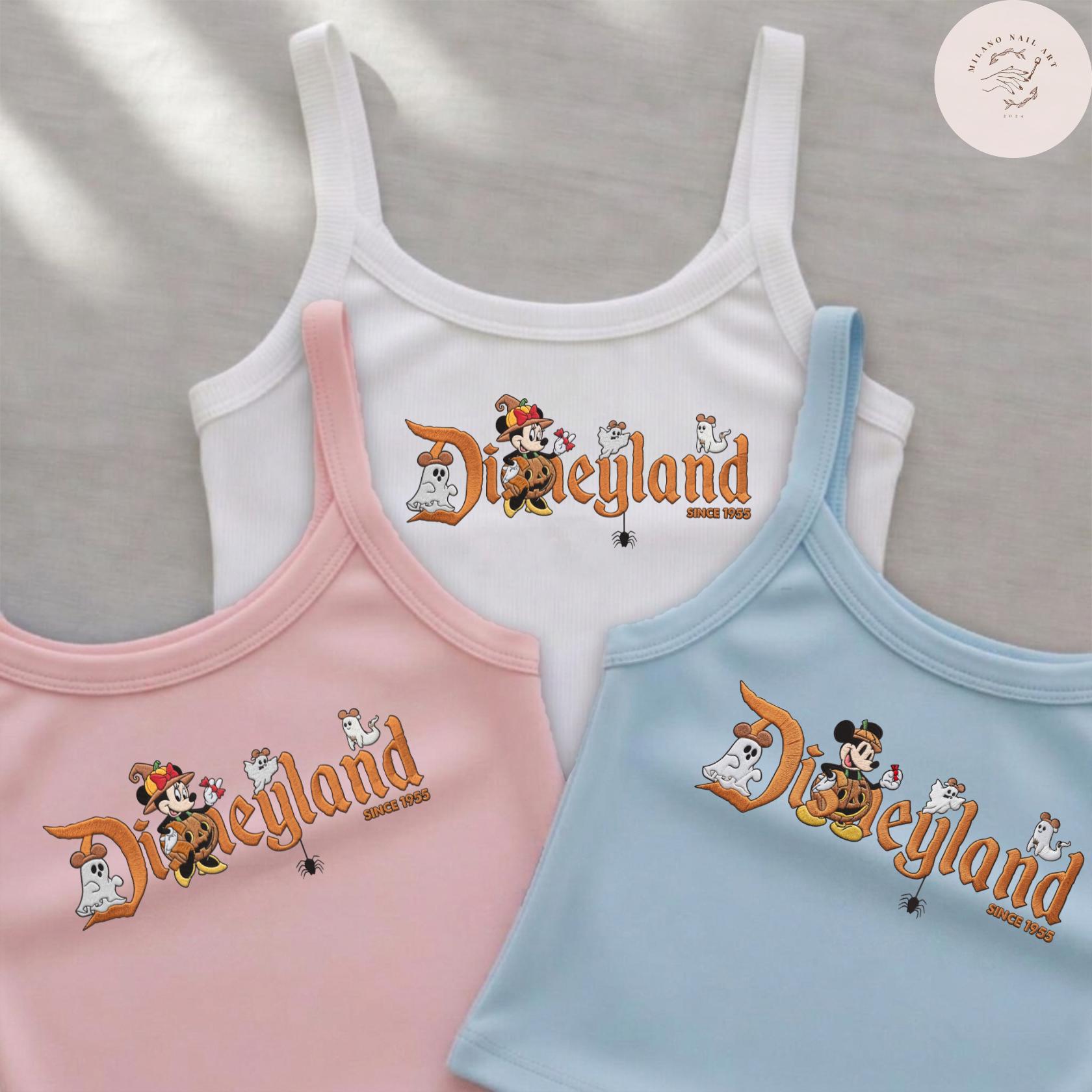 Embroidered Mickey and Minnie Disneyland Halloween Baby Tee With Lace Trim Tank Top for Disneyland Halloween Park Trip - photo 2