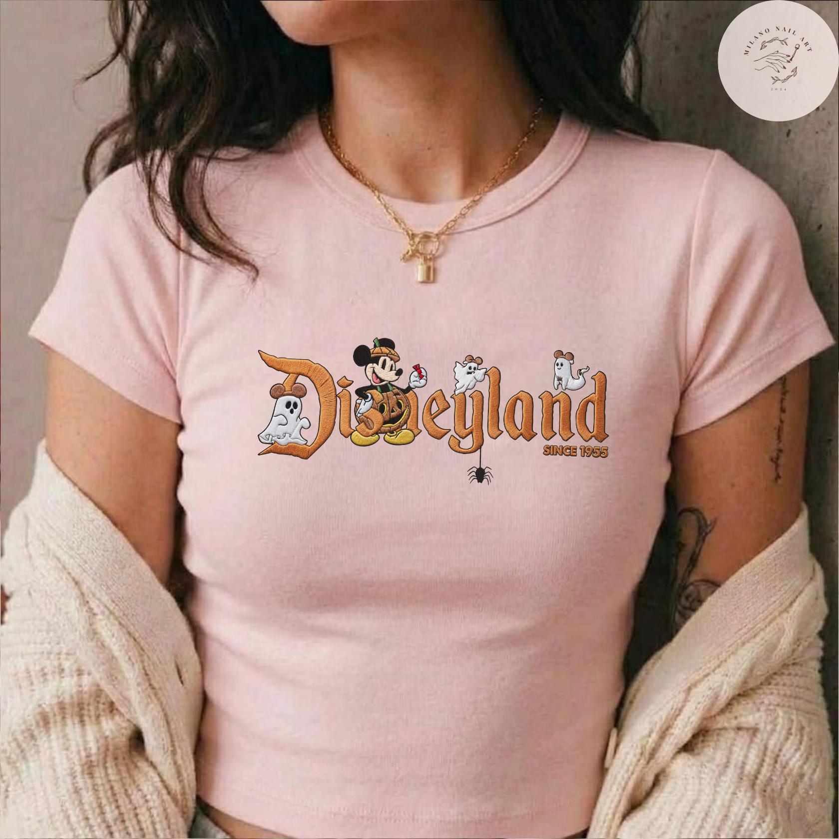 Embroidered Mickey and Minnie Disneyland Halloween Baby Tee With Lace Trim Tank Top for Disneyland Halloween Park Trip - photo 4