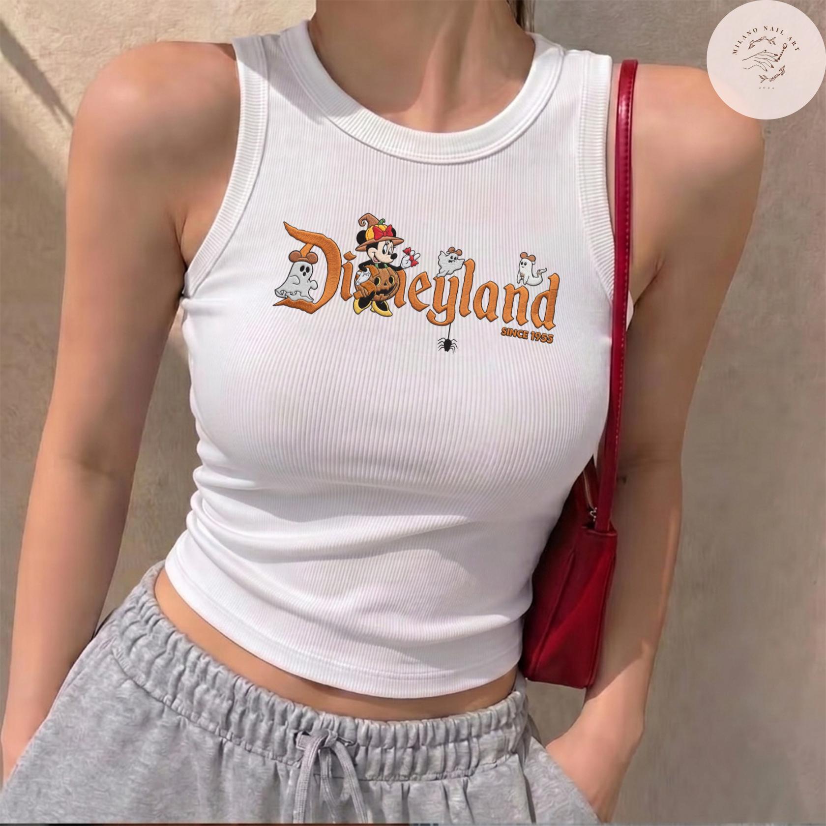Embroidered Mickey and Minnie Disneyland Halloween Baby Tee With Lace Trim Tank Top for Disneyland Halloween Park Trip - photo 5