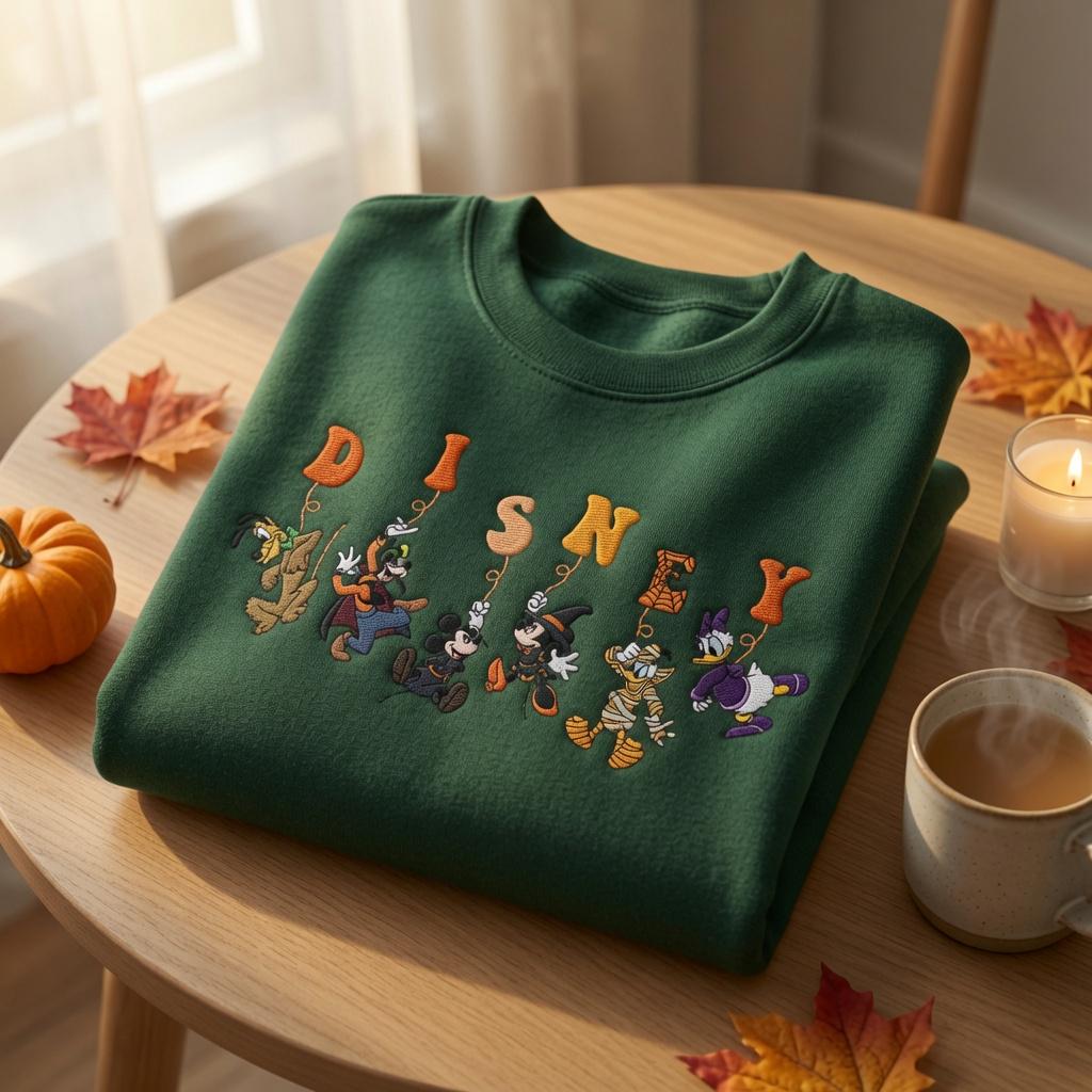 Embroidered Halloween Mickey And Friends Balloon Sweatshirt – Disney Mickey Minnie Daisy T-Shirt with WDW Disneyland Vacation Hoodie - photo 2