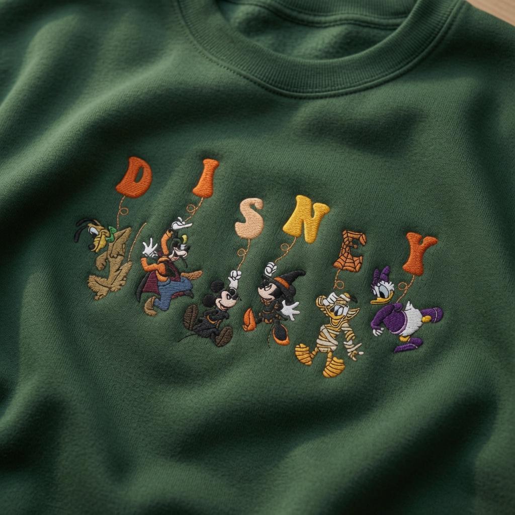 Embroidered Halloween Mickey And Friends Balloon Sweatshirt – Disney Mickey Minnie Daisy T-Shirt with WDW Disneyland Vacation Hoodie - photo 3