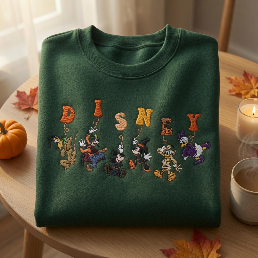 Embroidered Halloween Mickey And Friends Balloon Sweatshirt – Disney Mickey Minnie Daisy T-Shirt with WDW Disneyland Vacation Hoodie - photo 4