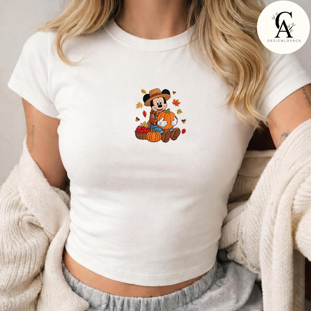 Embroidered All Characters Pumpkin Disney Fall Vibes Baby Tee Crop Lace Trim Tank and Halloween Sweatshirt for Thanksgiving - photo 7