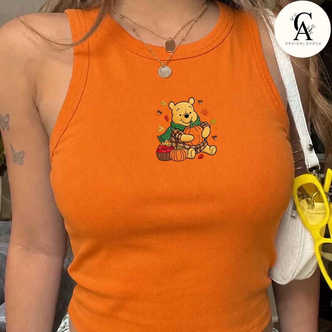 Embroidered All Characters Pumpkin Disney Fall Vibes Baby Tee Crop Lace Trim Tank and Halloween Sweatshirt for Thanksgiving - photo 8