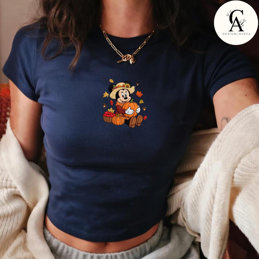 Embroidered All Characters Pumpkin Disney Fall Vibes Baby Tee Crop Lace Trim Tank and Halloween Sweatshirt for Thanksgiving - photo 19