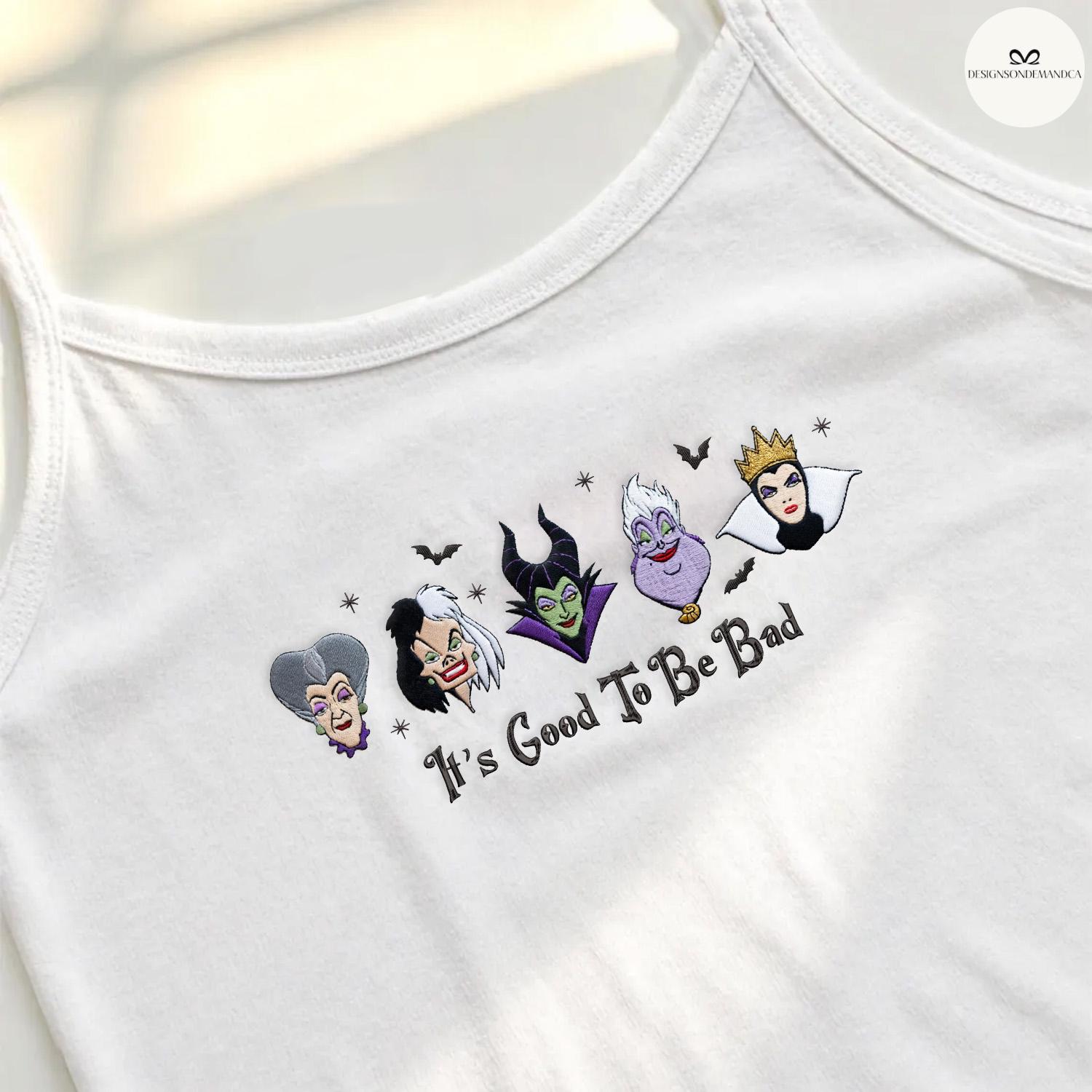 Embroidered Disney Villains It's Good to Be Bad Baby Tee Crop Lace Trim Tank Top for WDW Mickey's Not So Scary Halloween Party 2026 - photo 6