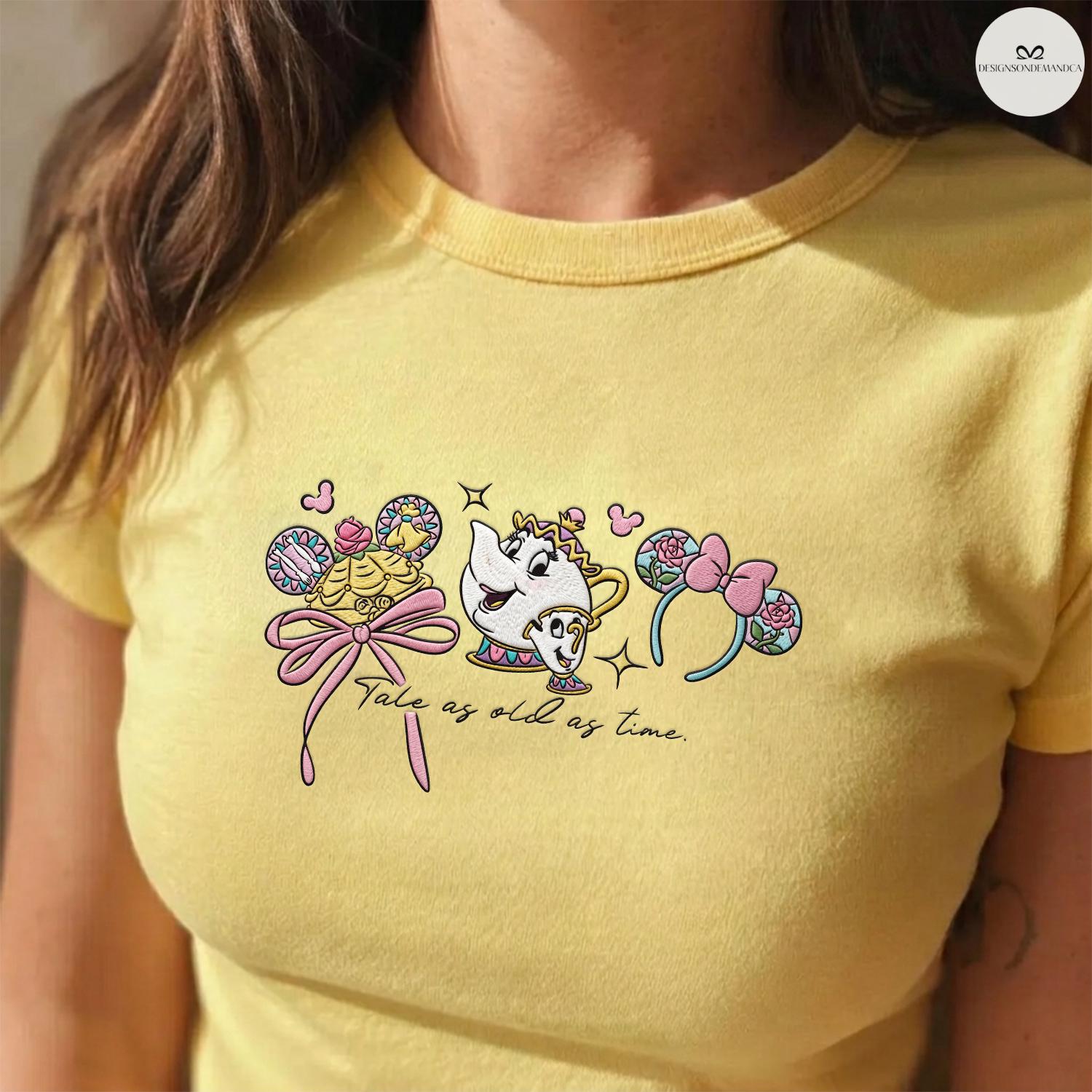 Embroidered Disney Princess Baby Tee Crop Lace Trim Tank Top With Cinderella Belle Rapunzel Ariel Snow White for WDW Disneyland Girls Trip - photo 7
