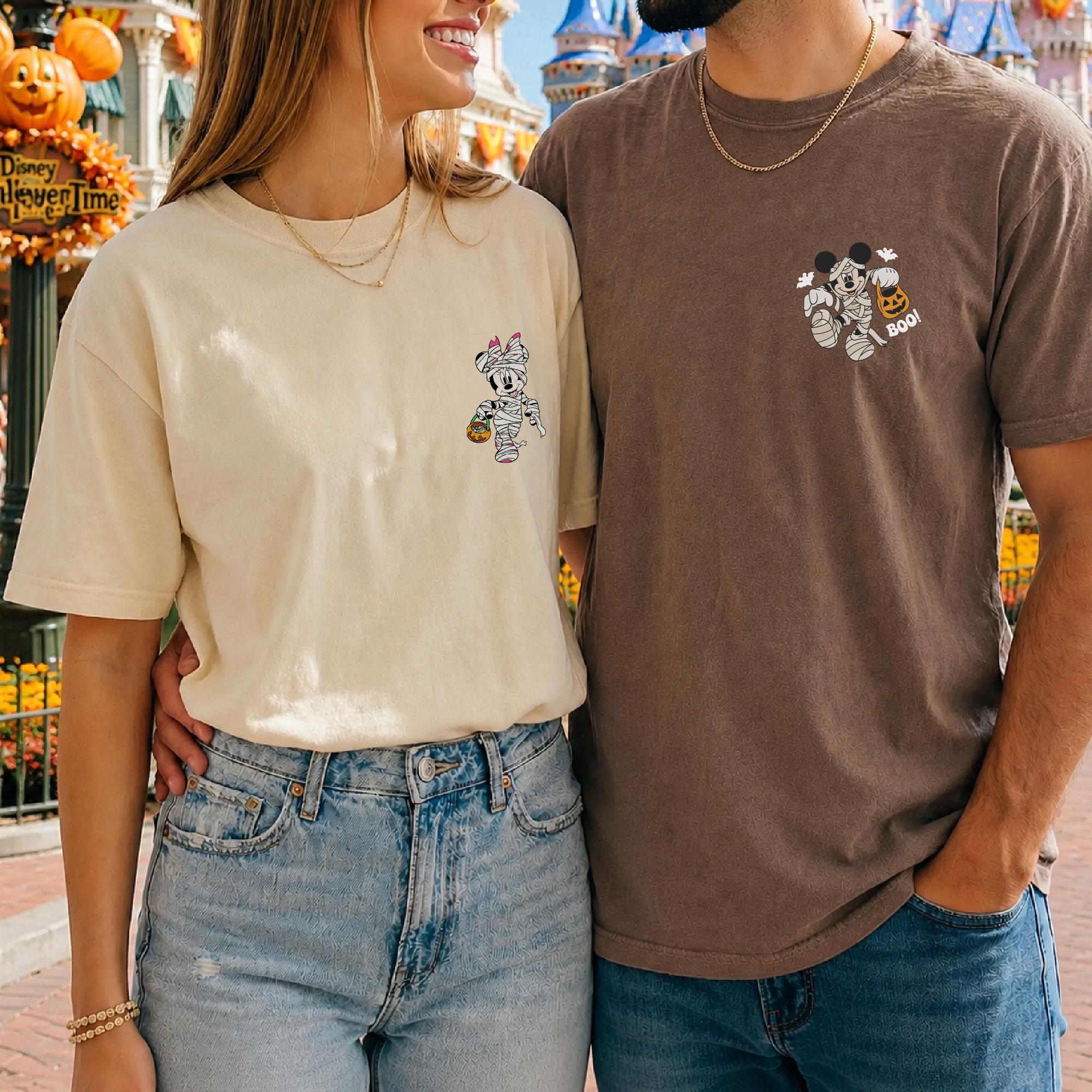 Embroidered Disney Halloween Mummy Boo Shirt With Mickey and Minnie Mouse Comfort Colors for Disney Vacation Halloween Trip Tee - photo 4