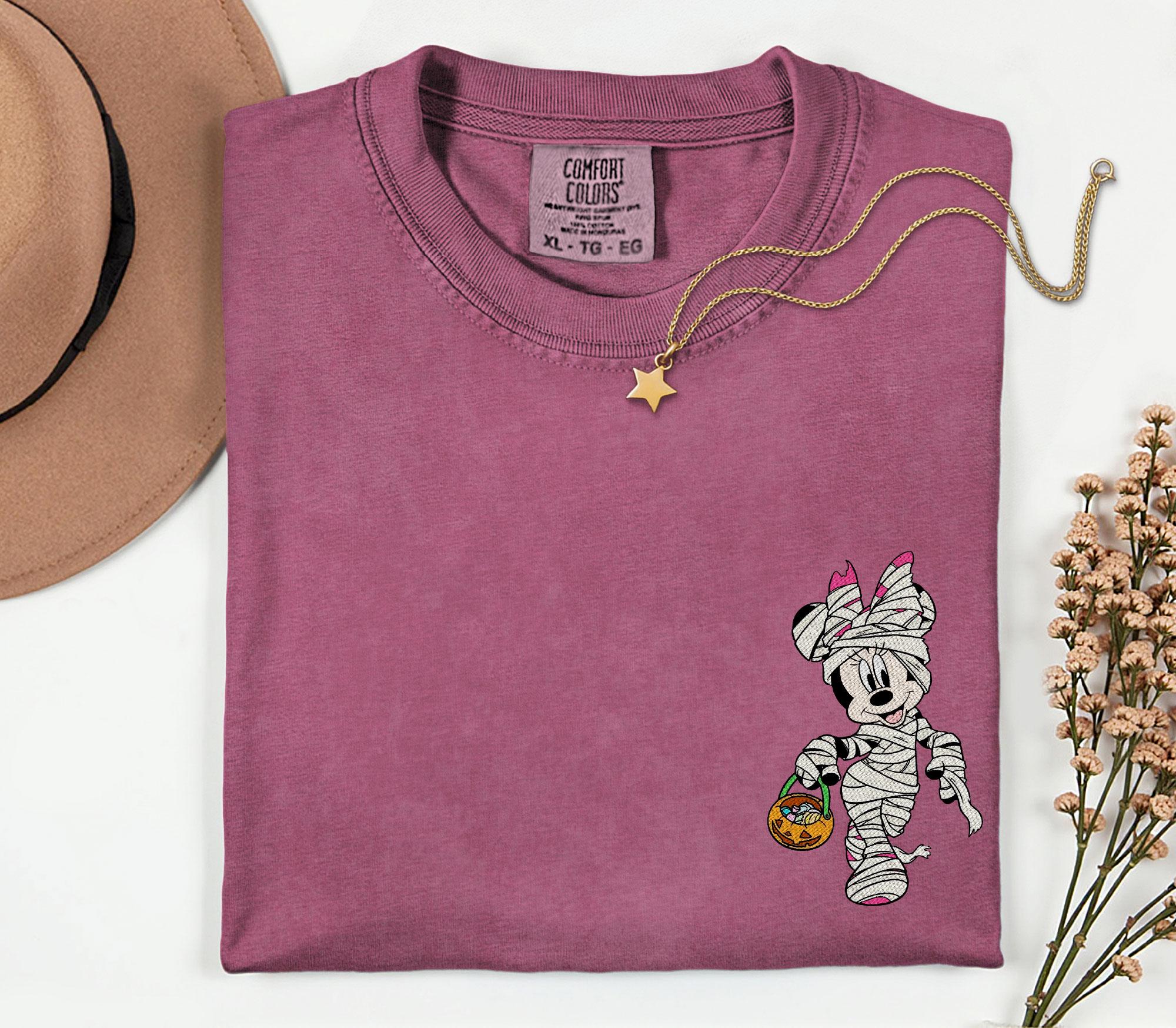 Embroidered Disney Halloween Mummy Boo Shirt With Mickey and Minnie Mouse Comfort Colors for Disney Vacation Halloween Trip Tee - photo 8