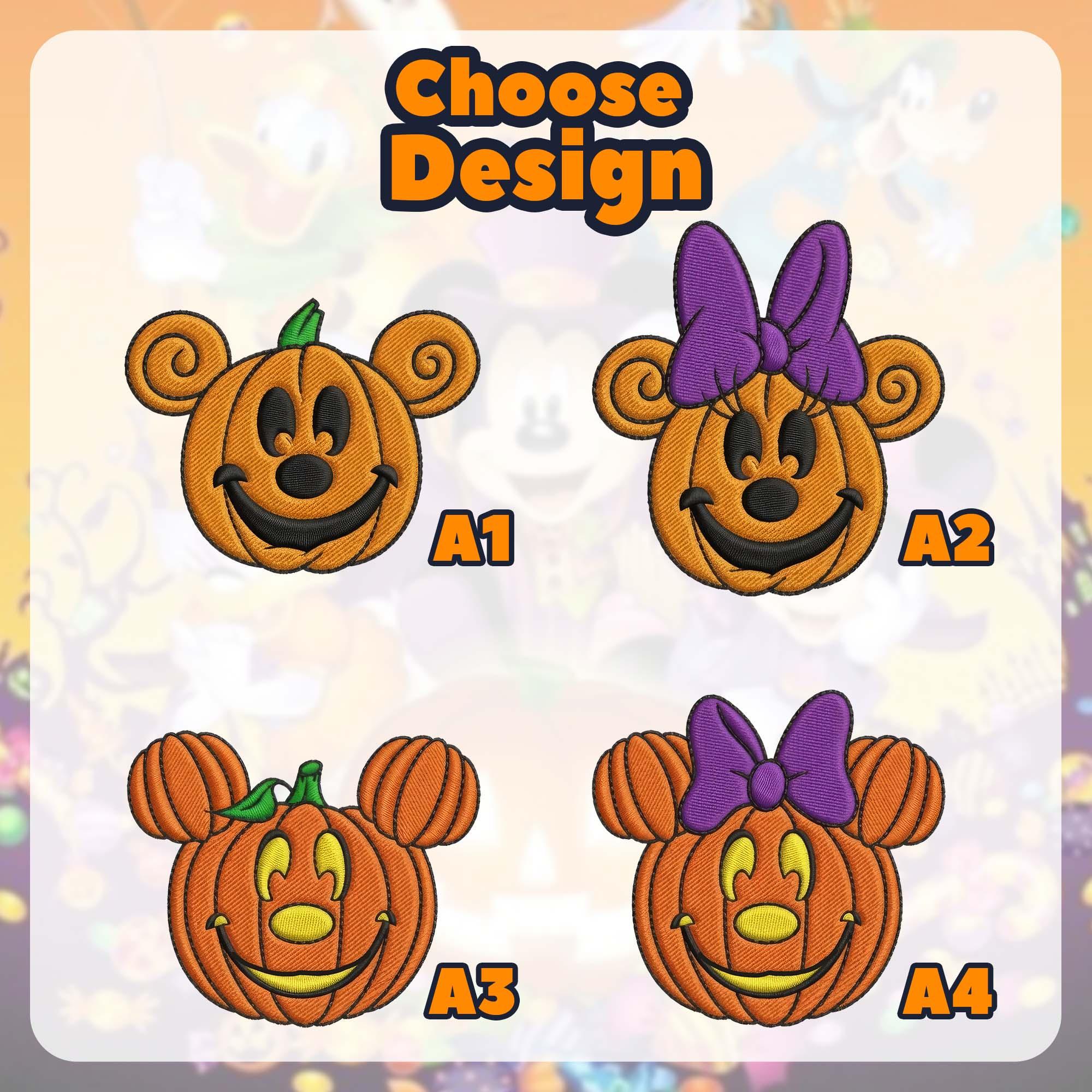 Embroidered Pumpkin Mickey and Minnie Baby Tee Shirt for Fall Disney Trip Outfit and Halloween Gift for Her - photo 2