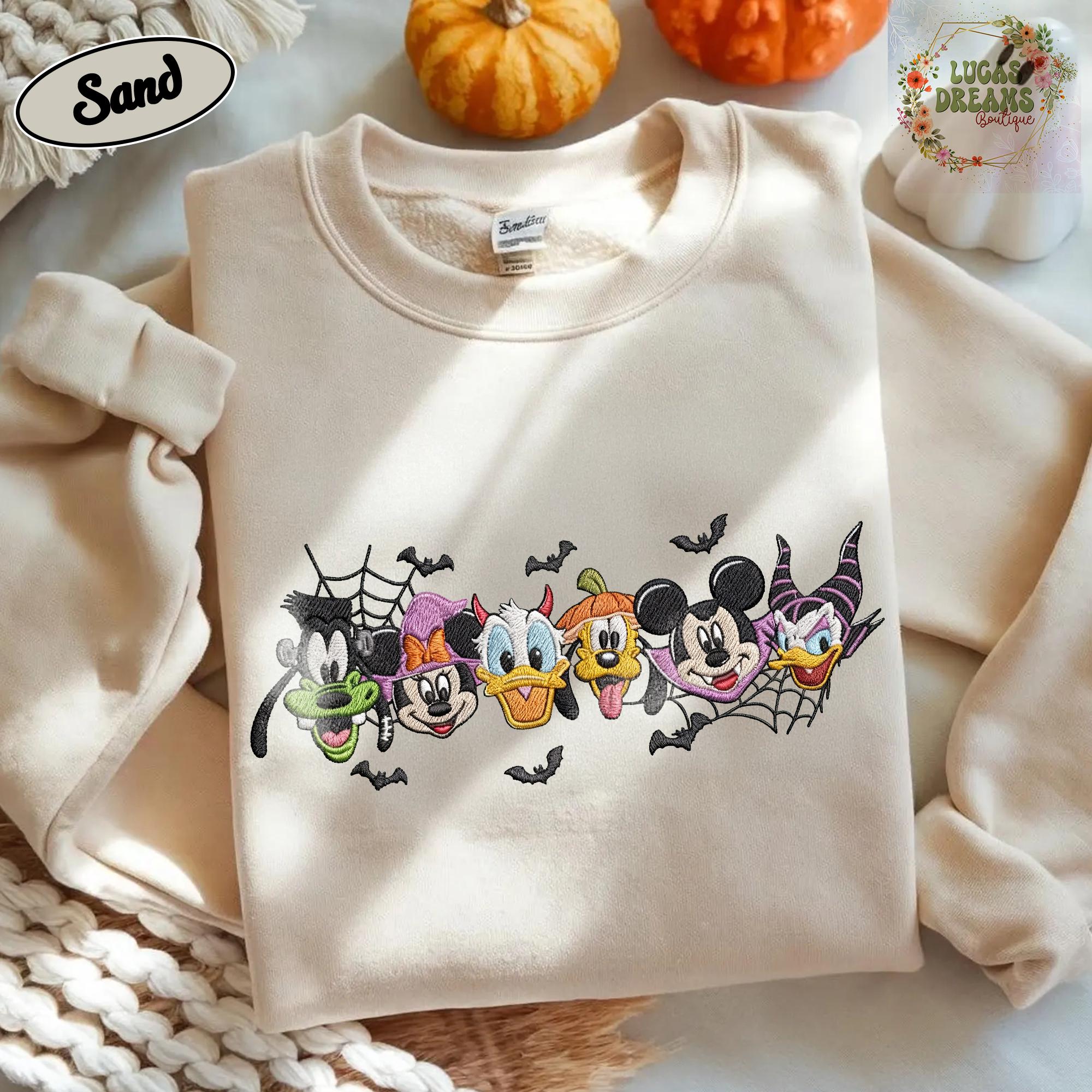 Embroidered Mickey and Friends Halloween Sweatshirt for Disneyland Trip Shirt – Mickey's Not So Scary WDW Halloween Party Tee - photo 3