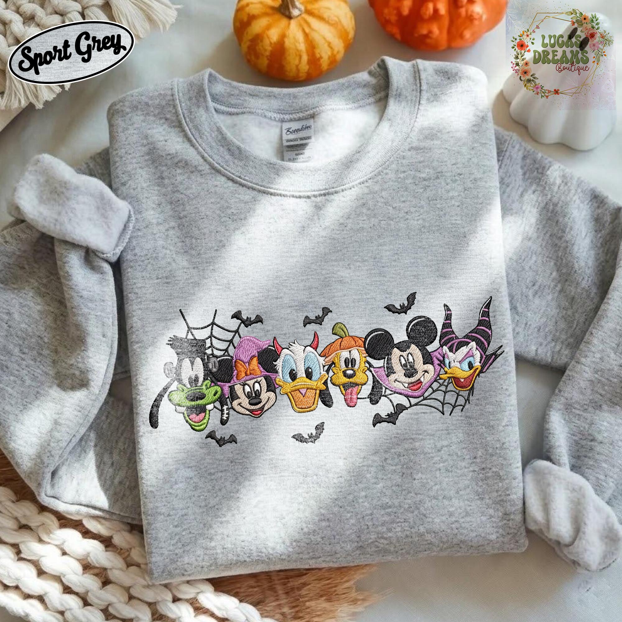 Embroidered Mickey and Friends Halloween Sweatshirt for Disneyland Trip Shirt – Mickey's Not So Scary WDW Halloween Party Tee - photo 4