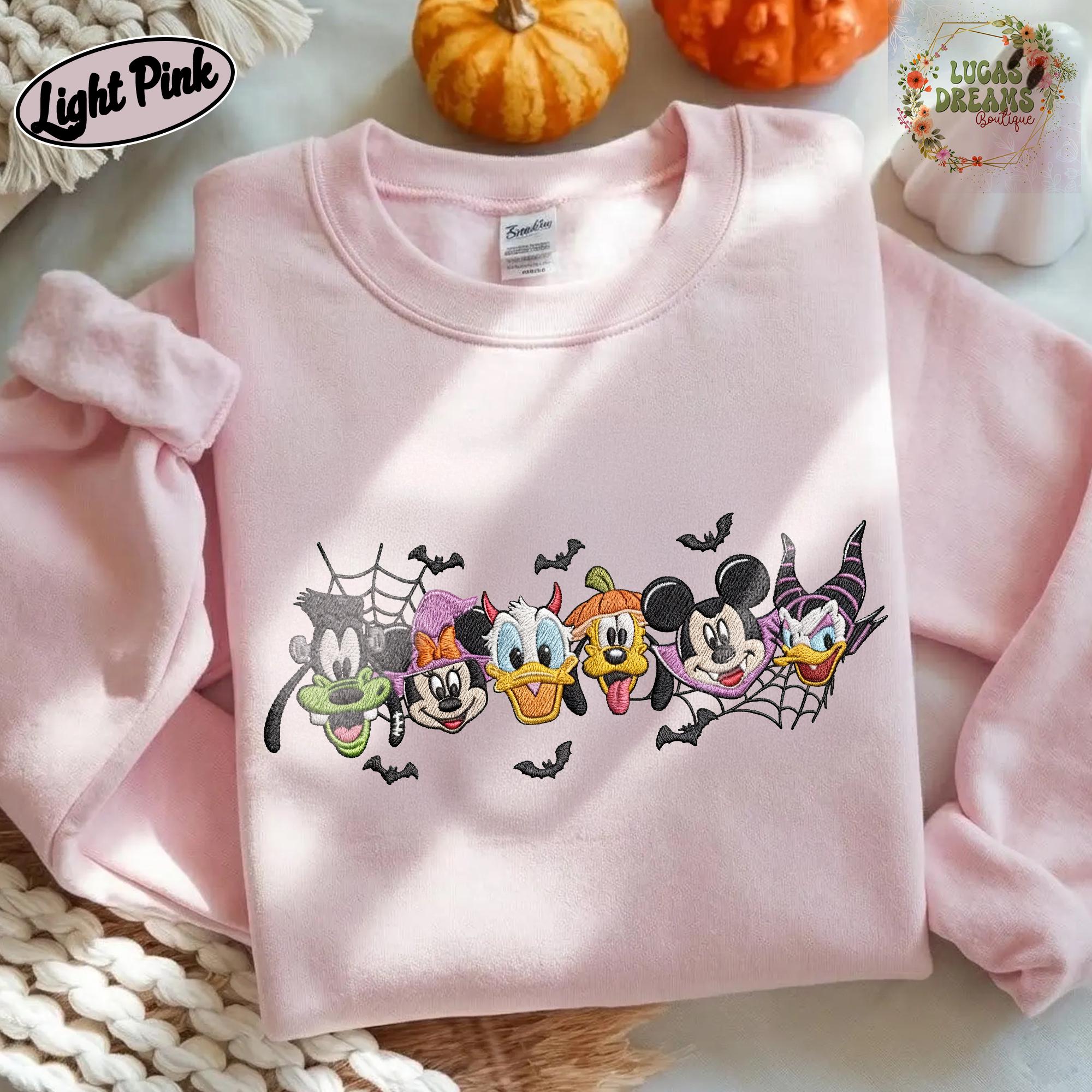 Embroidered Mickey and Friends Halloween Sweatshirt for Disneyland Trip Shirt – Mickey's Not So Scary WDW Halloween Party Tee - photo 6