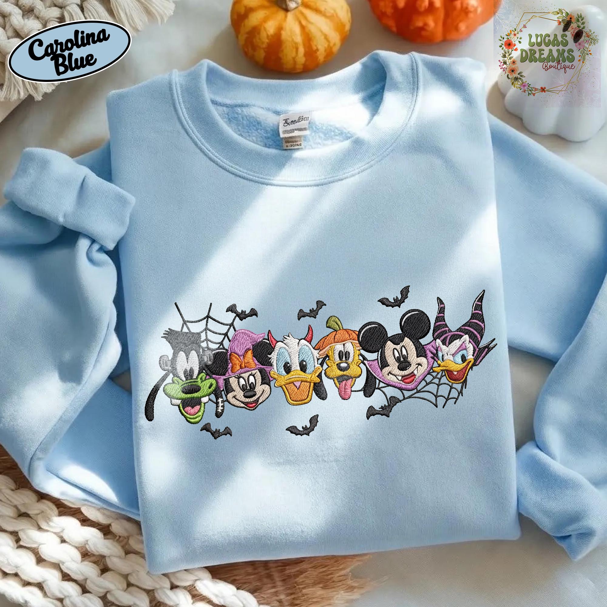 Embroidered Mickey and Friends Halloween Sweatshirt for Disneyland Trip Shirt – Mickey's Not So Scary WDW Halloween Party Tee - photo 7