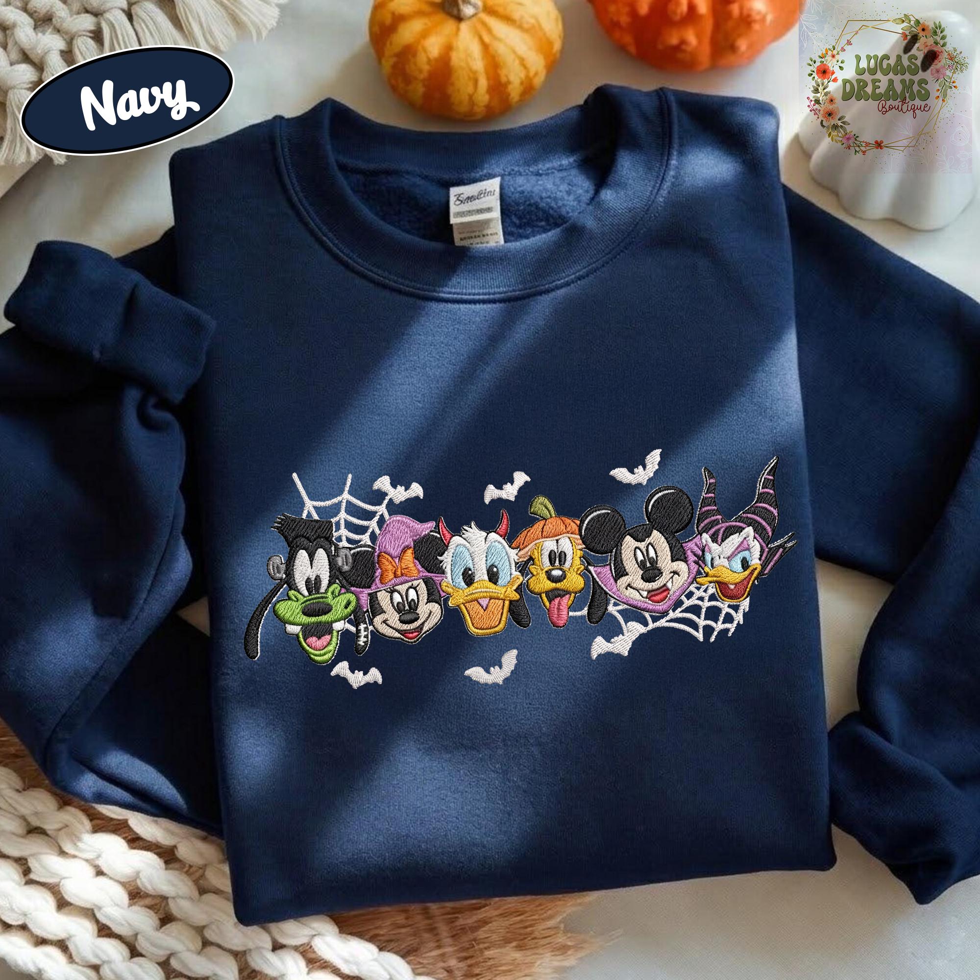 Embroidered Mickey and Friends Halloween Sweatshirt for Disneyland Trip Shirt – Mickey's Not So Scary WDW Halloween Party Tee - photo 8