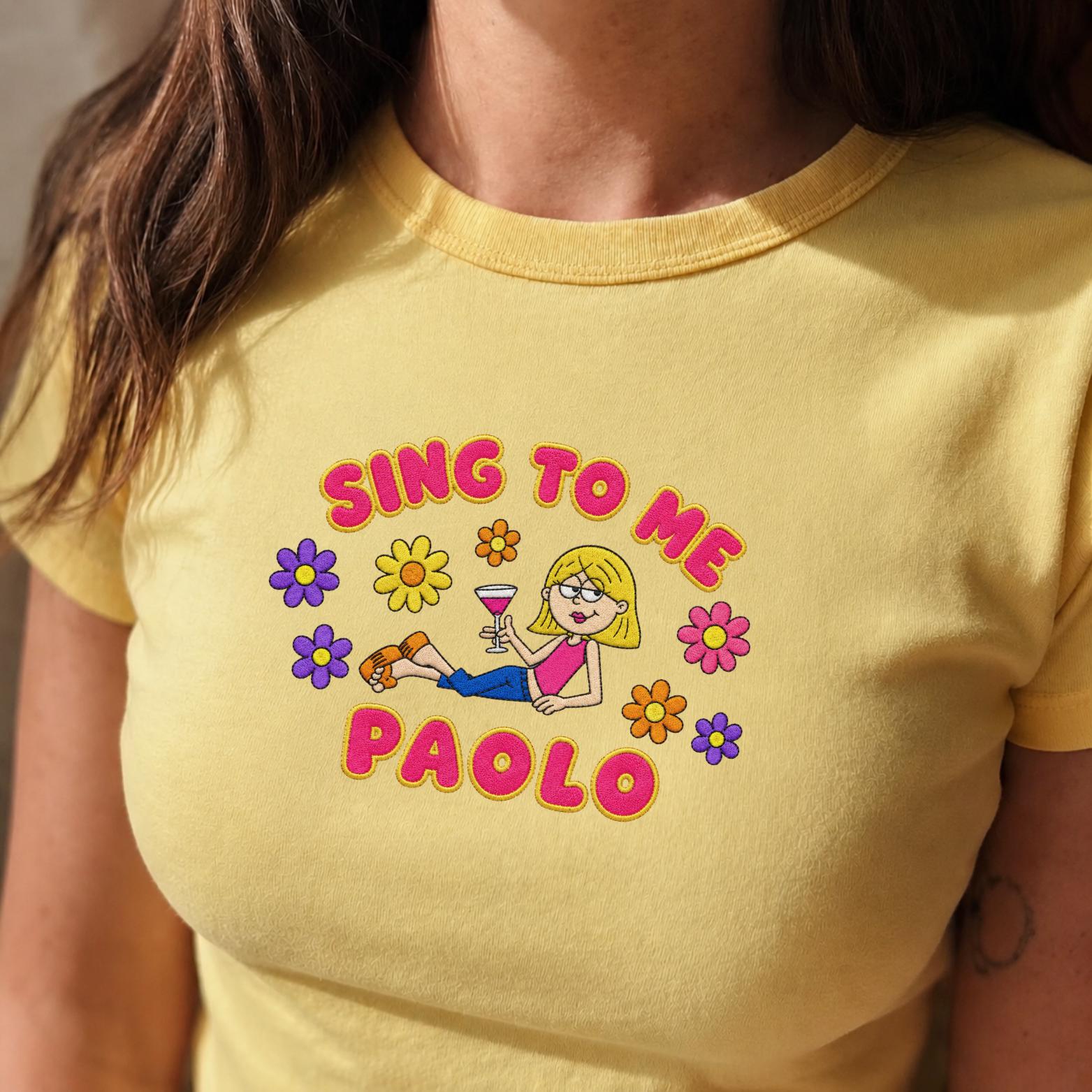 Sing to Me Paolo Embroidered Tank Top for Lizzie Concert – Trendy Y2K 2000s Nostalgic Shirt and Disney Trip Outfit Gift for Her