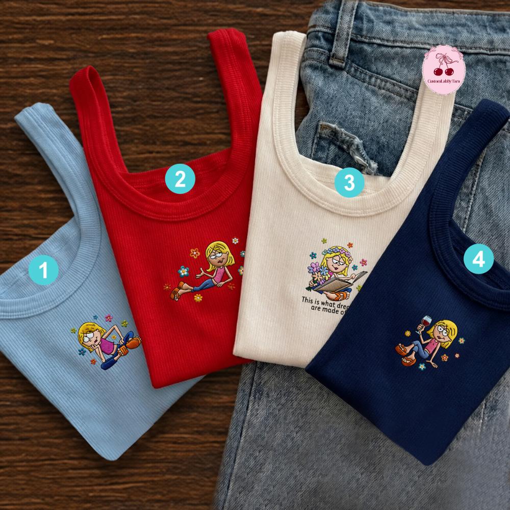 Embroidered Disney Lizzie McGuire Lace Trim Tank Top with This Is What Dreams Are Made Of – Disney Channel Music Baby Tee Crop Top - photo 2