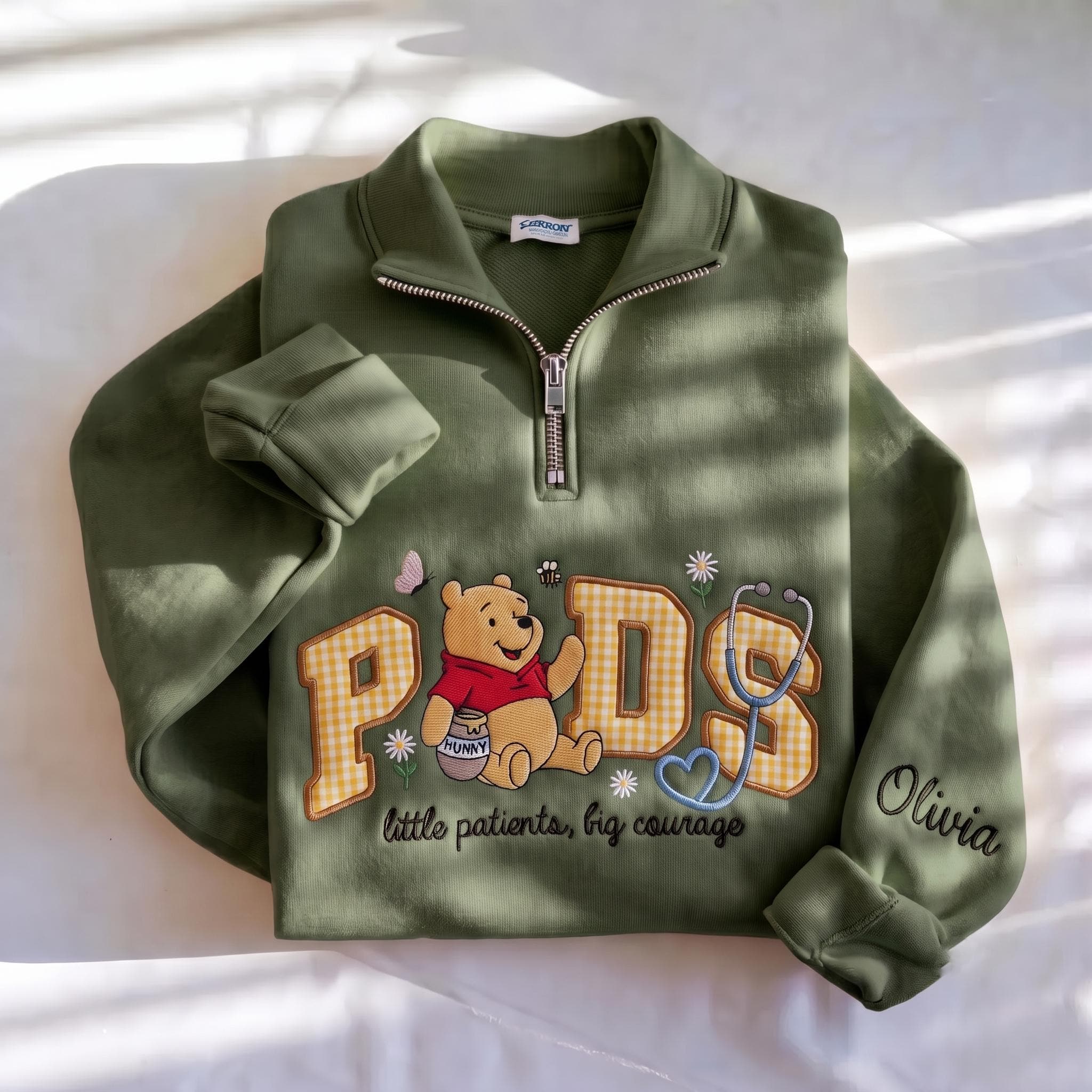 Disney Winnie Inspired Pediatric Nurse Embroidered Sweatshirt with Custom Name Patch Letter – Nursing School Crewneck Pullover Gift - photo 7