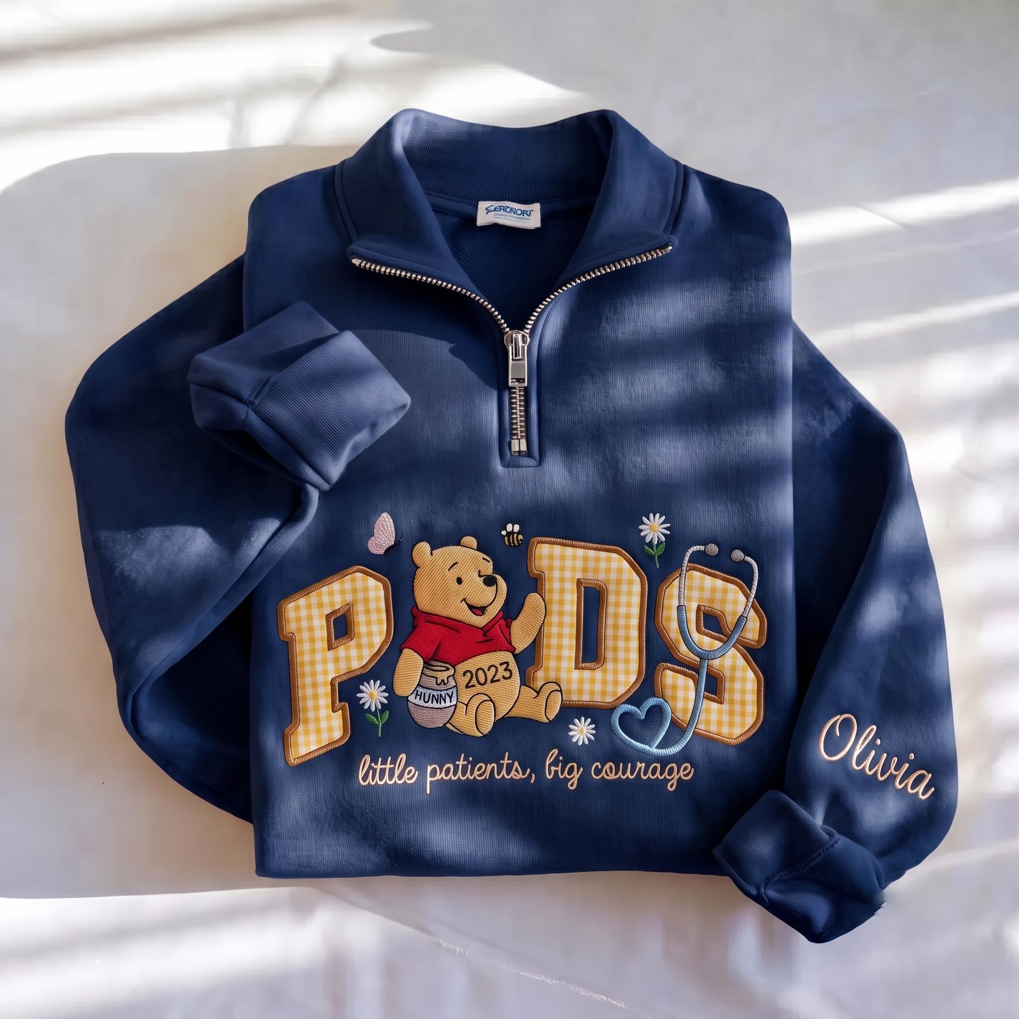 Disney Winnie Inspired Pediatric Nurse Embroidered Sweatshirt with Custom Name Patch Letter – Nursing School Crewneck Pullover Gift - photo 8