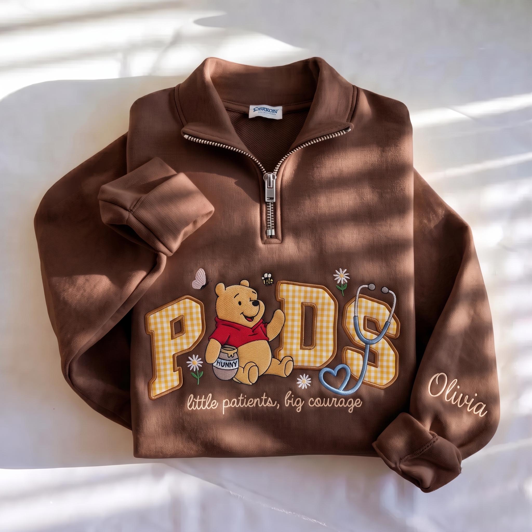 Disney Winnie Inspired Pediatric Nurse Embroidered Sweatshirt with Custom Name Patch Letter – Nursing School Crewneck Pullover Gift - photo 10