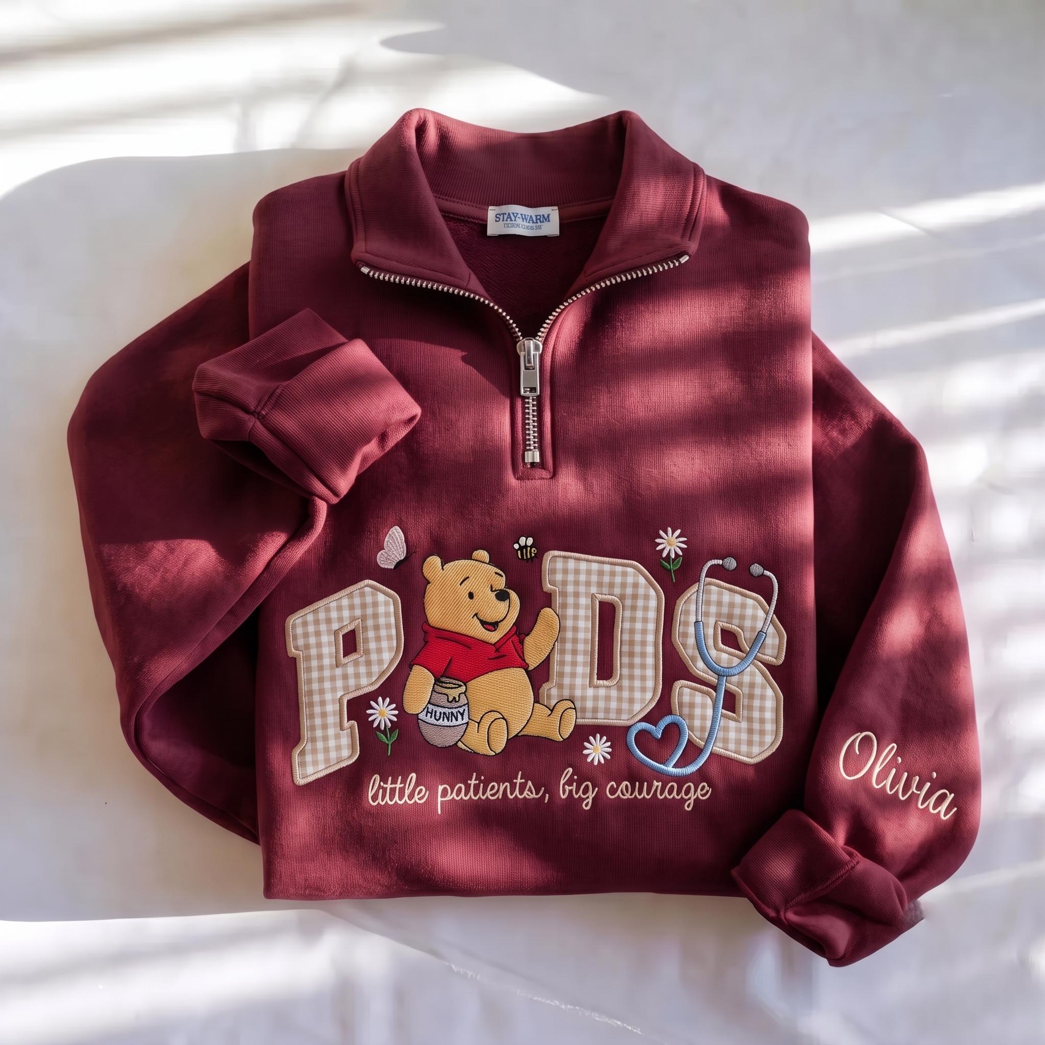 Disney Winnie Inspired Pediatric Nurse Embroidered Sweatshirt with Custom Name Patch Letter – Nursing School Crewneck Pullover Gift - photo 11