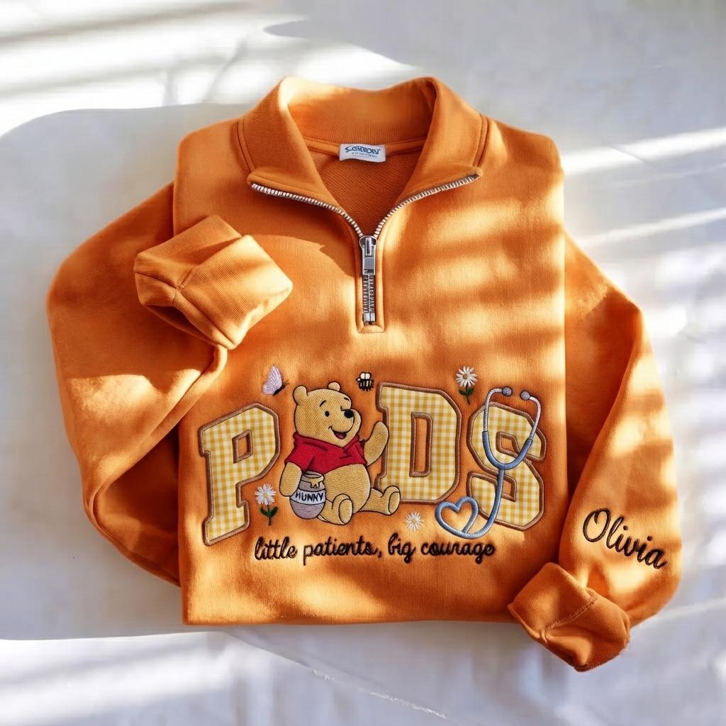 Disney Winnie Inspired Pediatric Nurse Embroidered Sweatshirt with Custom Name Patch Letter – Nursing School Crewneck Pullover Gift - photo 12