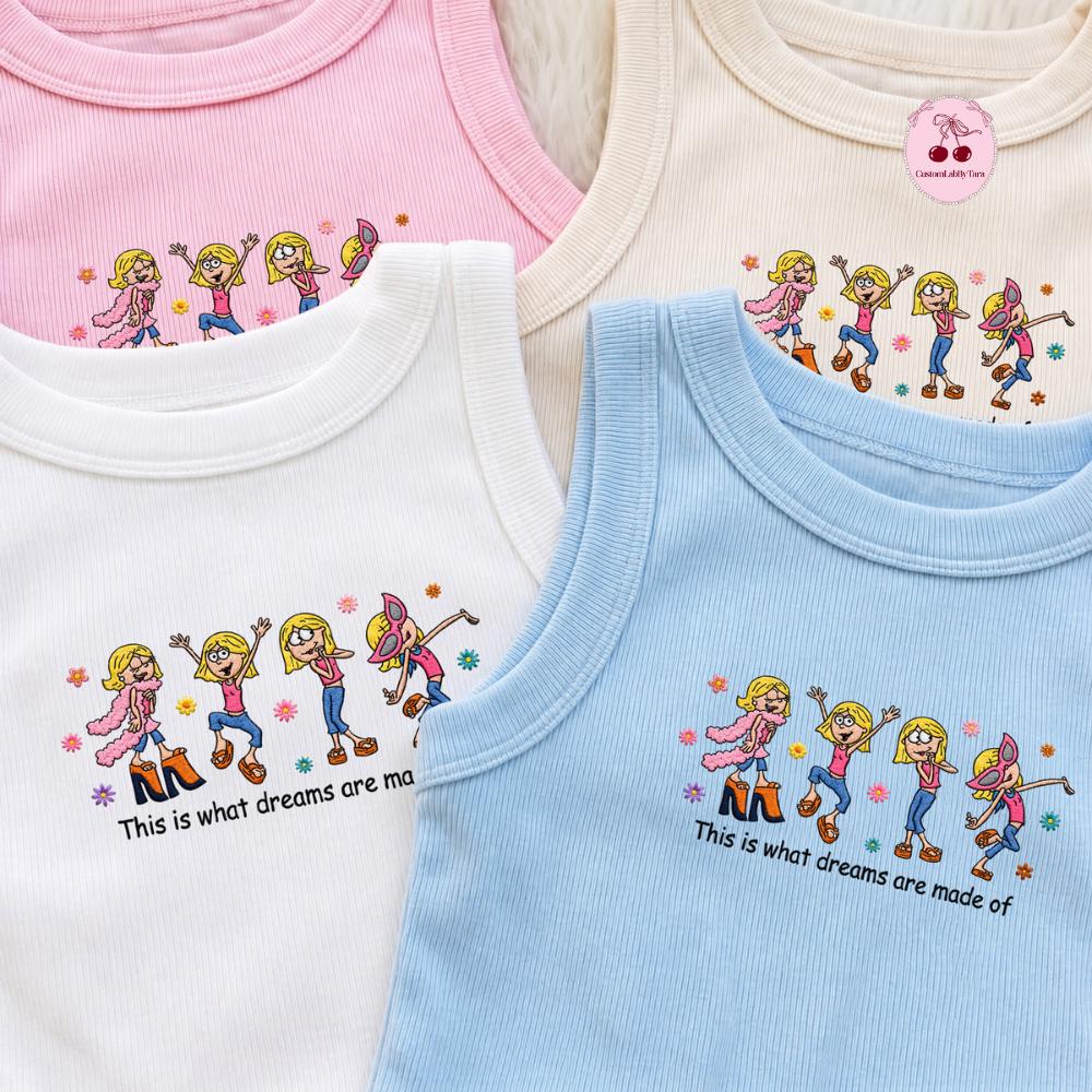 Embroidered Disney Lizzie McGuire Lace Trim Tank Top with Disney Channel Music – This Is What Dreams Are Made Of Baby Tee Crop Tank - photo 5