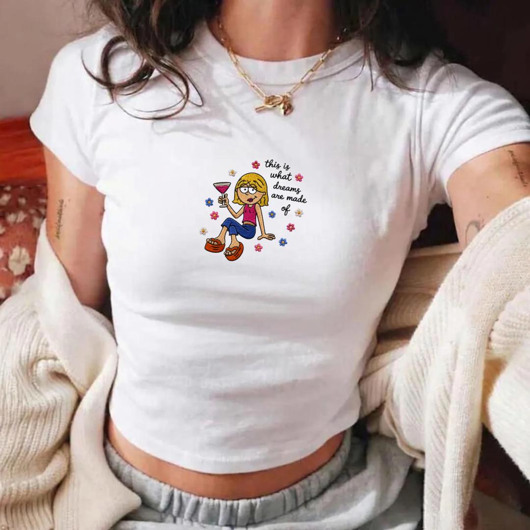 Embroidered Lizzie McGuire Crop Baby Tee Tank with This Is What Dreams Are Made Of – Y2K Disney Inspired Shirt and 2000s Outfit Gift for Her - photo 2
