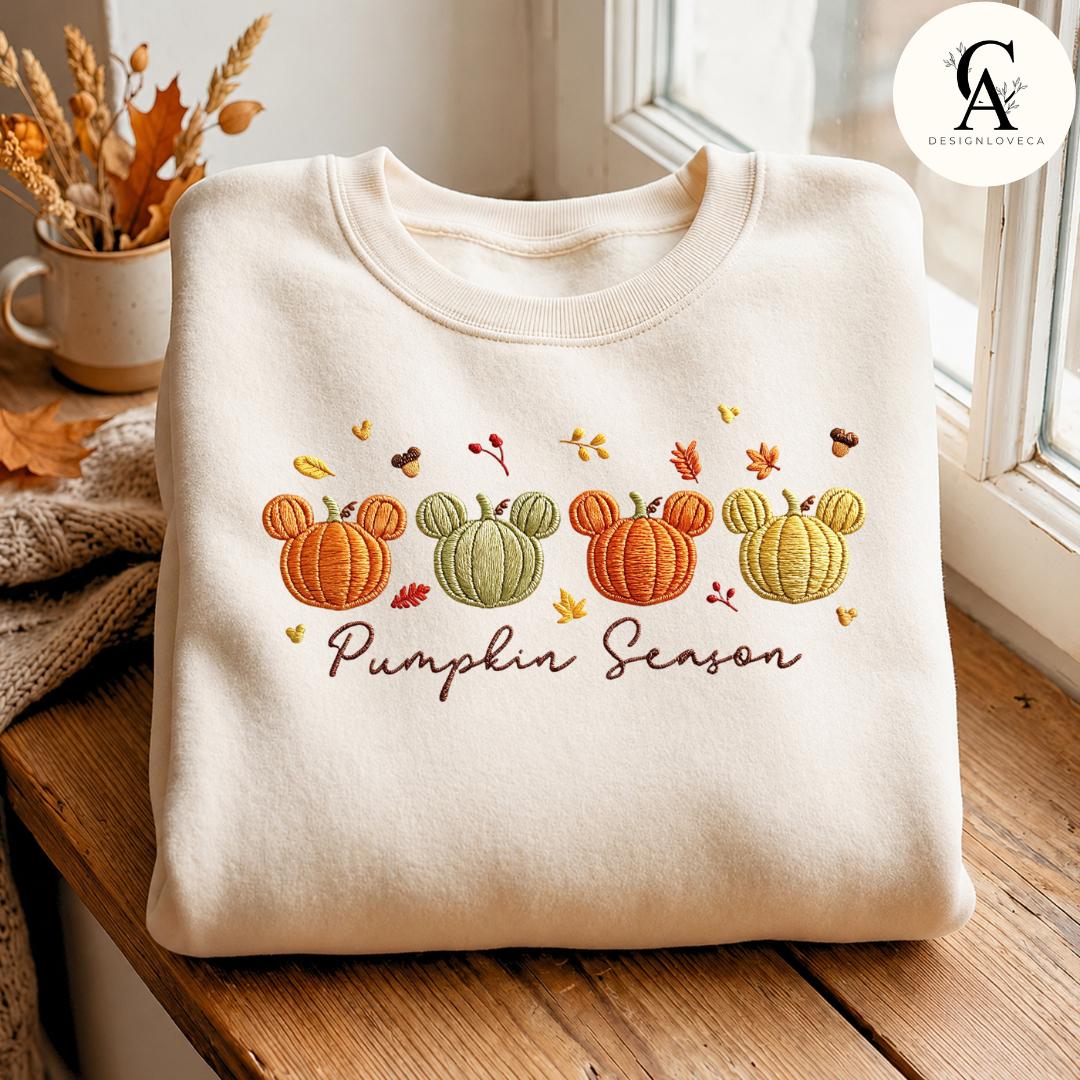 Embroidered Mickey Pumpkin Season Disney Fall Vibes Baby Tee Crop Tank for Thanksgiving – Halloween Sweatshirt Lace Trim Tank