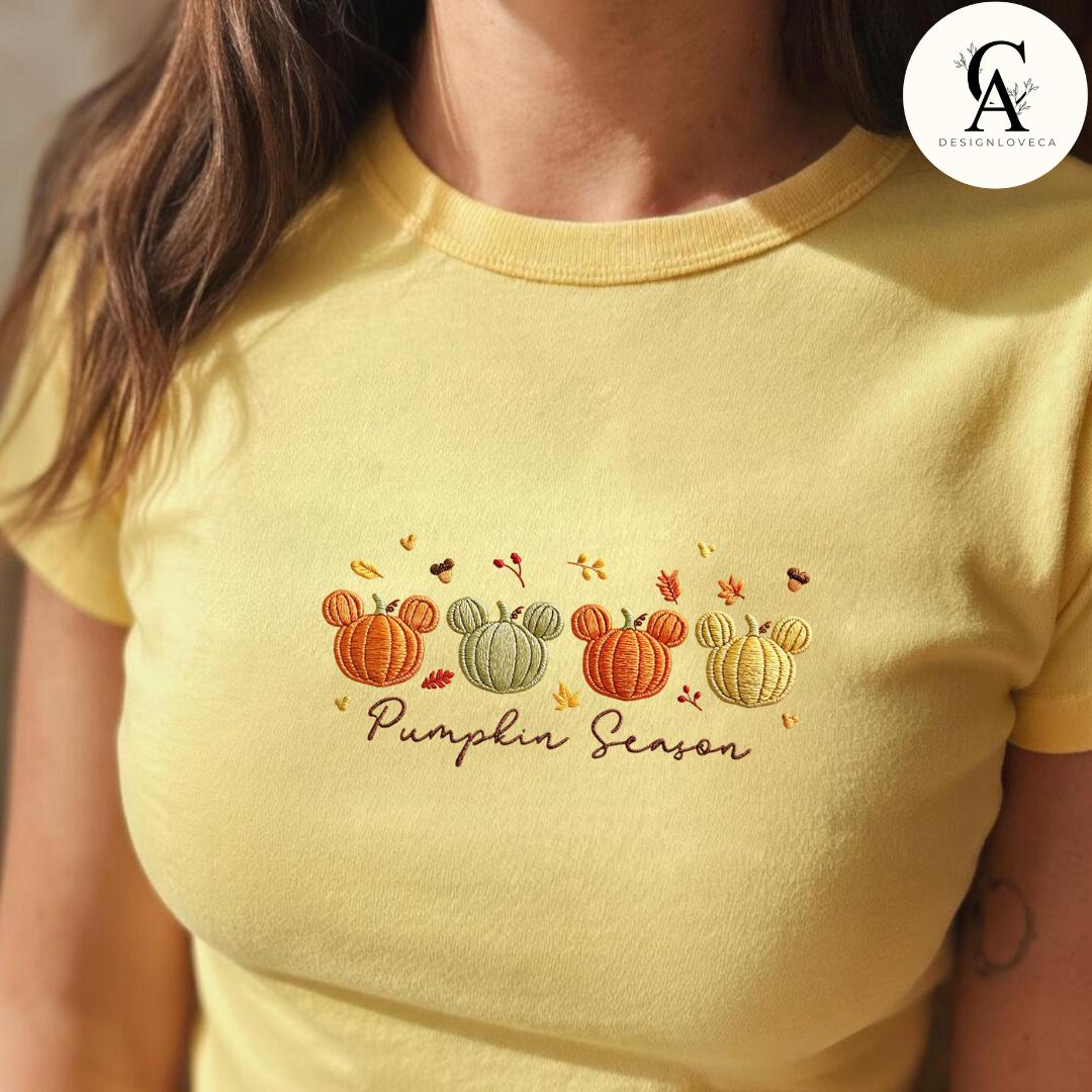 Embroidered Mickey Pumpkin Season Disney Fall Vibes Baby Tee Crop Tank for Thanksgiving – Halloween Sweatshirt Lace Trim Tank - photo 5