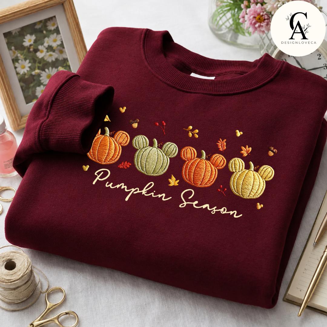 Embroidered Mickey Pumpkin Season Disney Fall Vibes Baby Tee Crop Tank for Thanksgiving – Halloween Sweatshirt Lace Trim Tank - photo 9