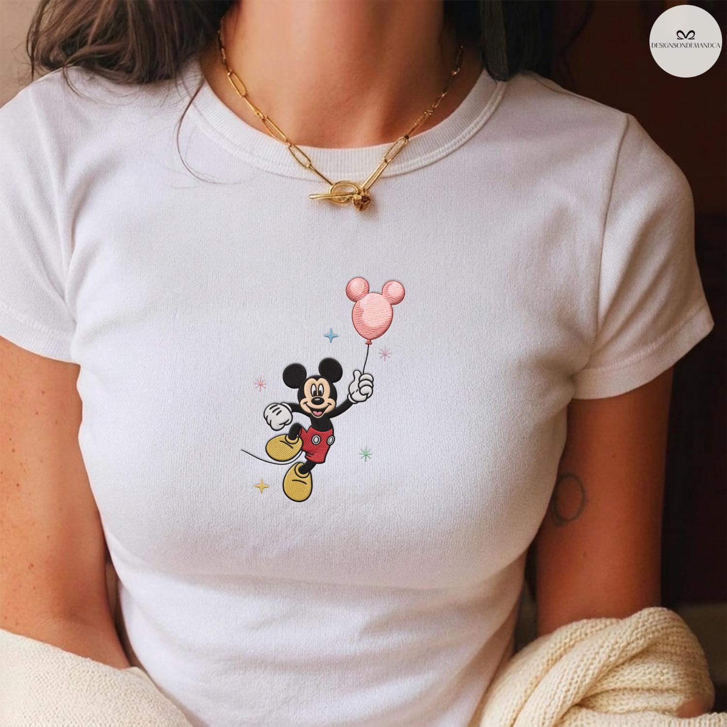 Embroidered Disney All Characters with Mickey Balloon Baby Tee Crop Tank – Cute Girls Lace Trim Tank Top for WDW Disneyland Trip - photo 8
